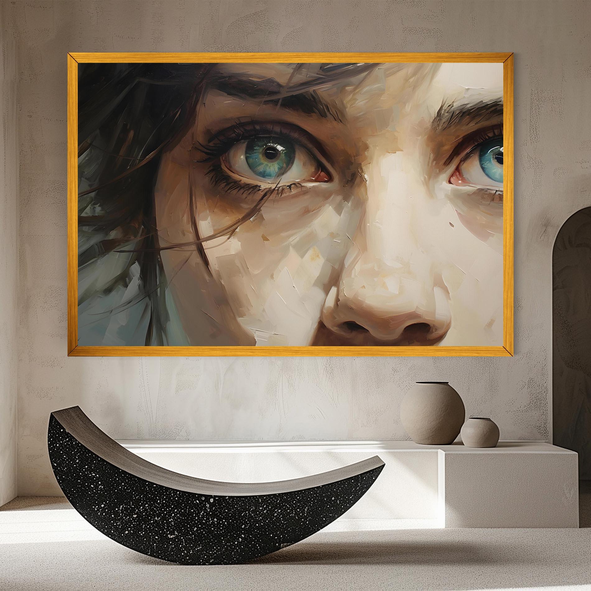 Vászonkép Vintage Blue Eyes Art mockup 8