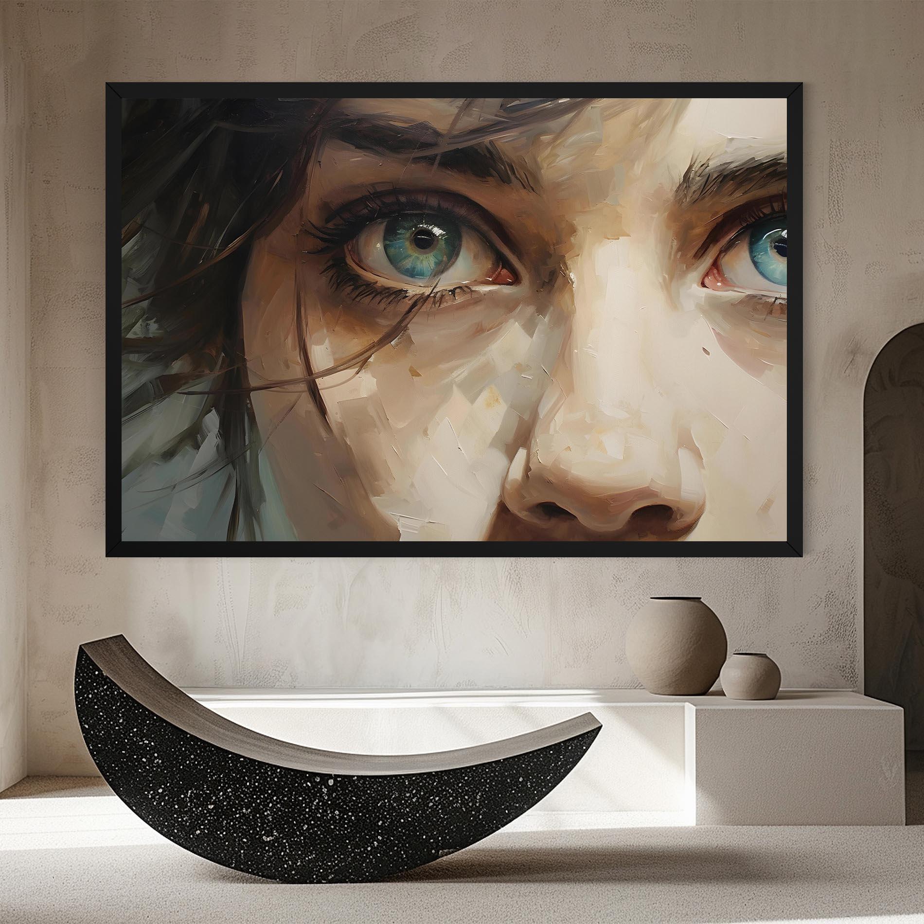 Vászonkép Vintage Blue Eyes Art mockup 8