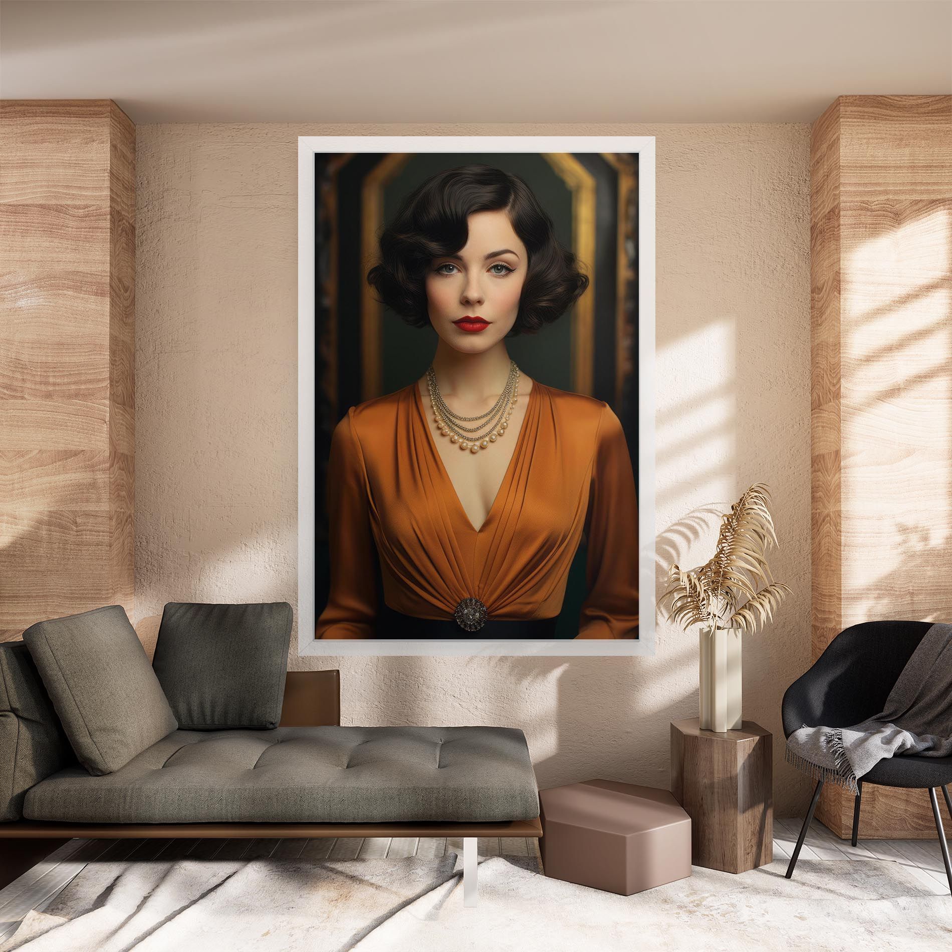 Orange Blouse Pearls mockup 8