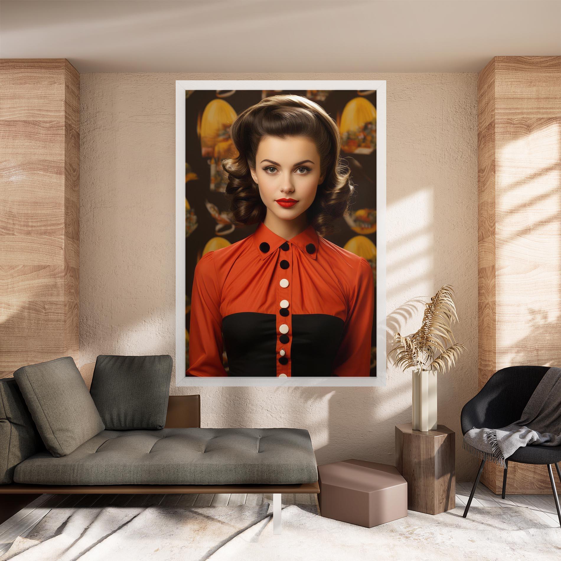 Vászonkép Vintage Red Black mockup 8