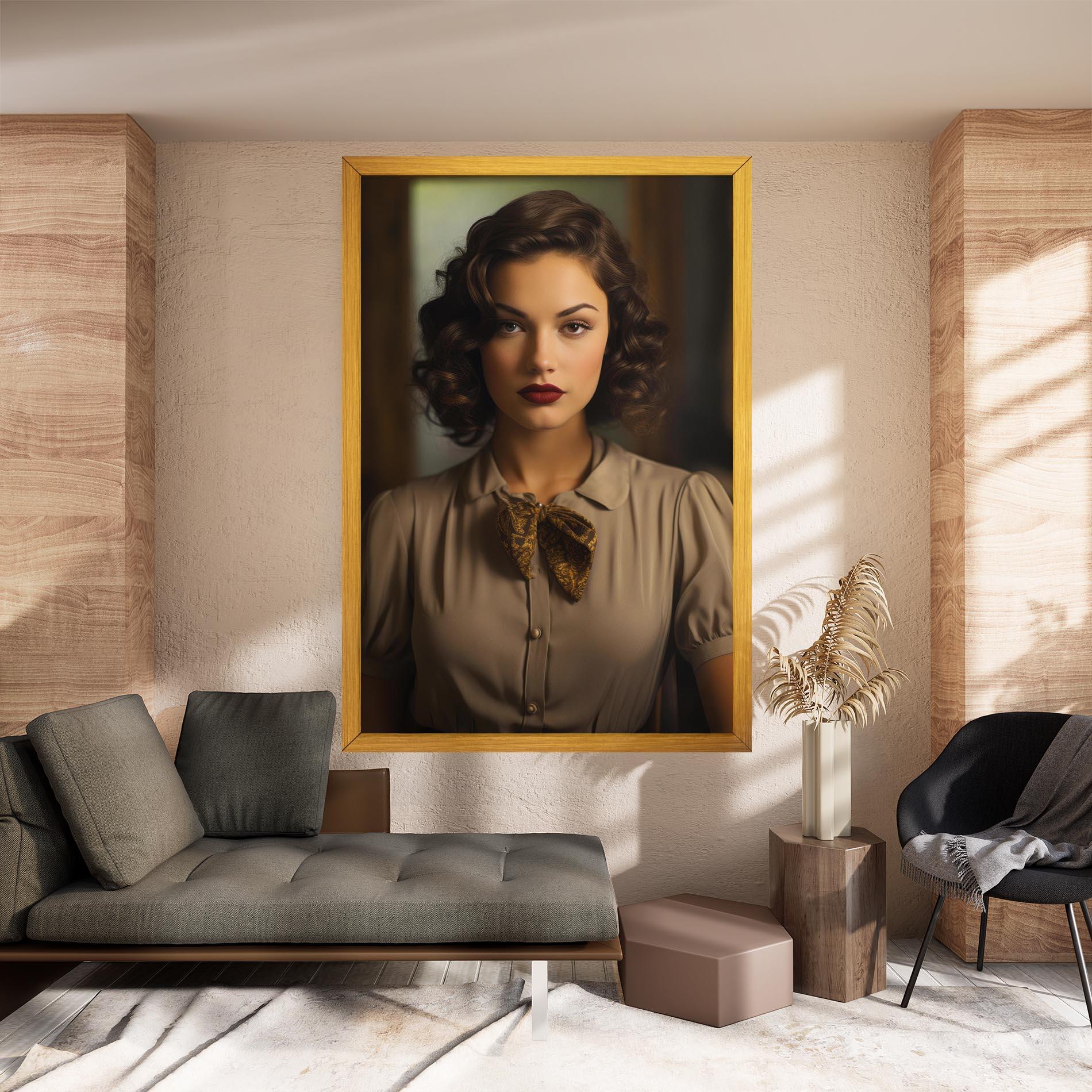 Vászonkép Beige Vintage Blouse mockup 8