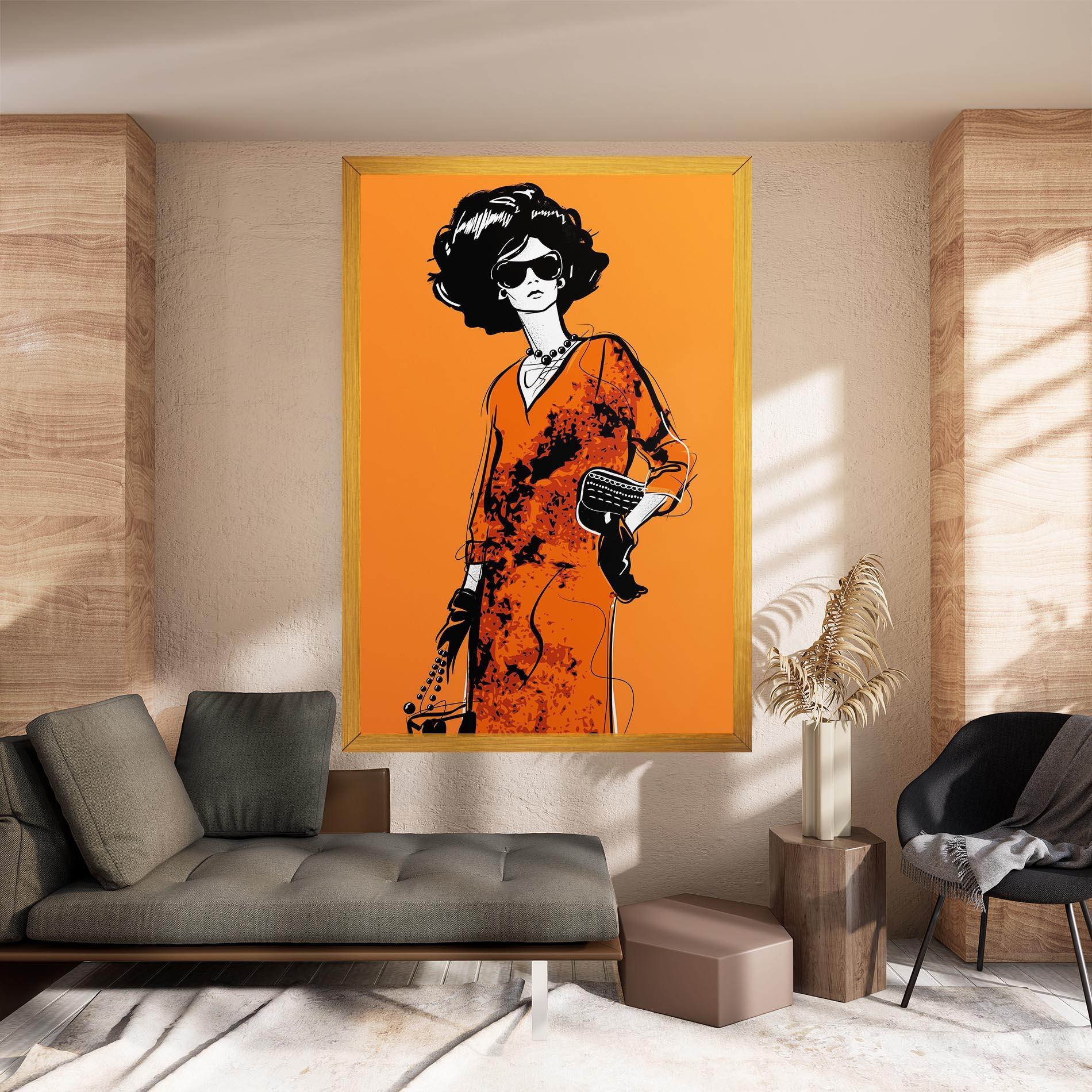 Vászonkép Old Orange Dress mockup 8