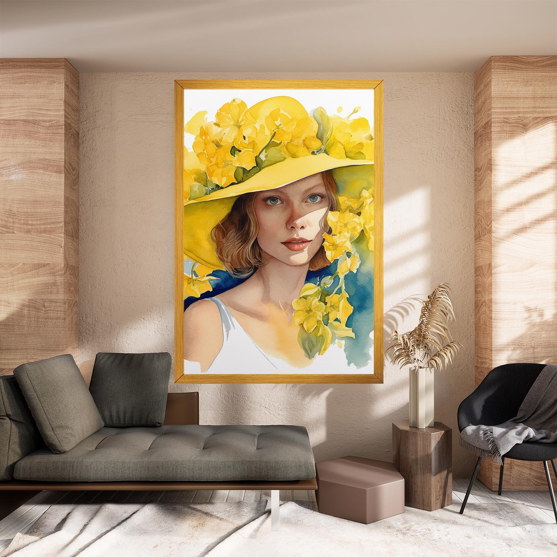 Vászonkép Yellow Hat Flowers mockup 8