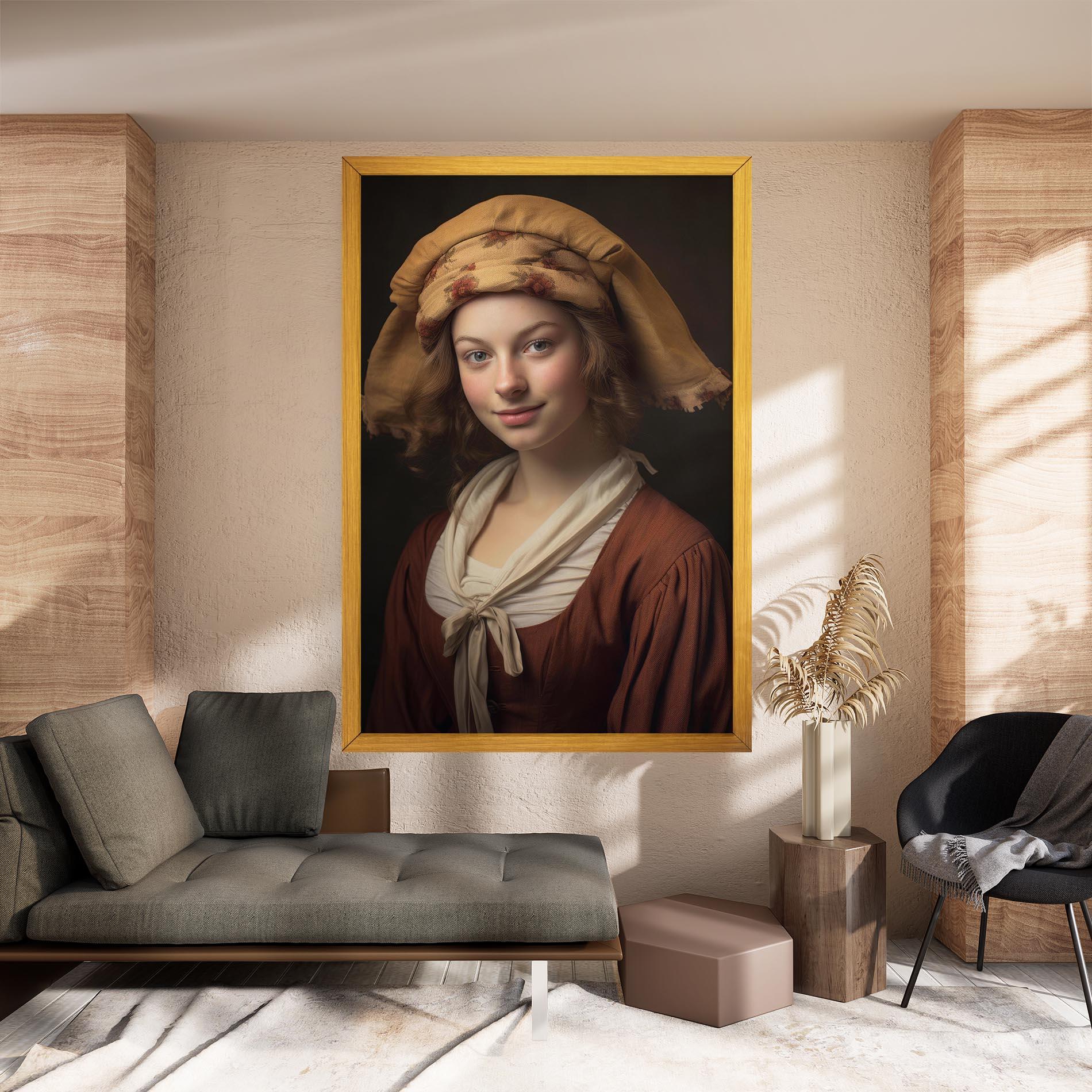 Vászonkép Young Vintage Woman mockup 8