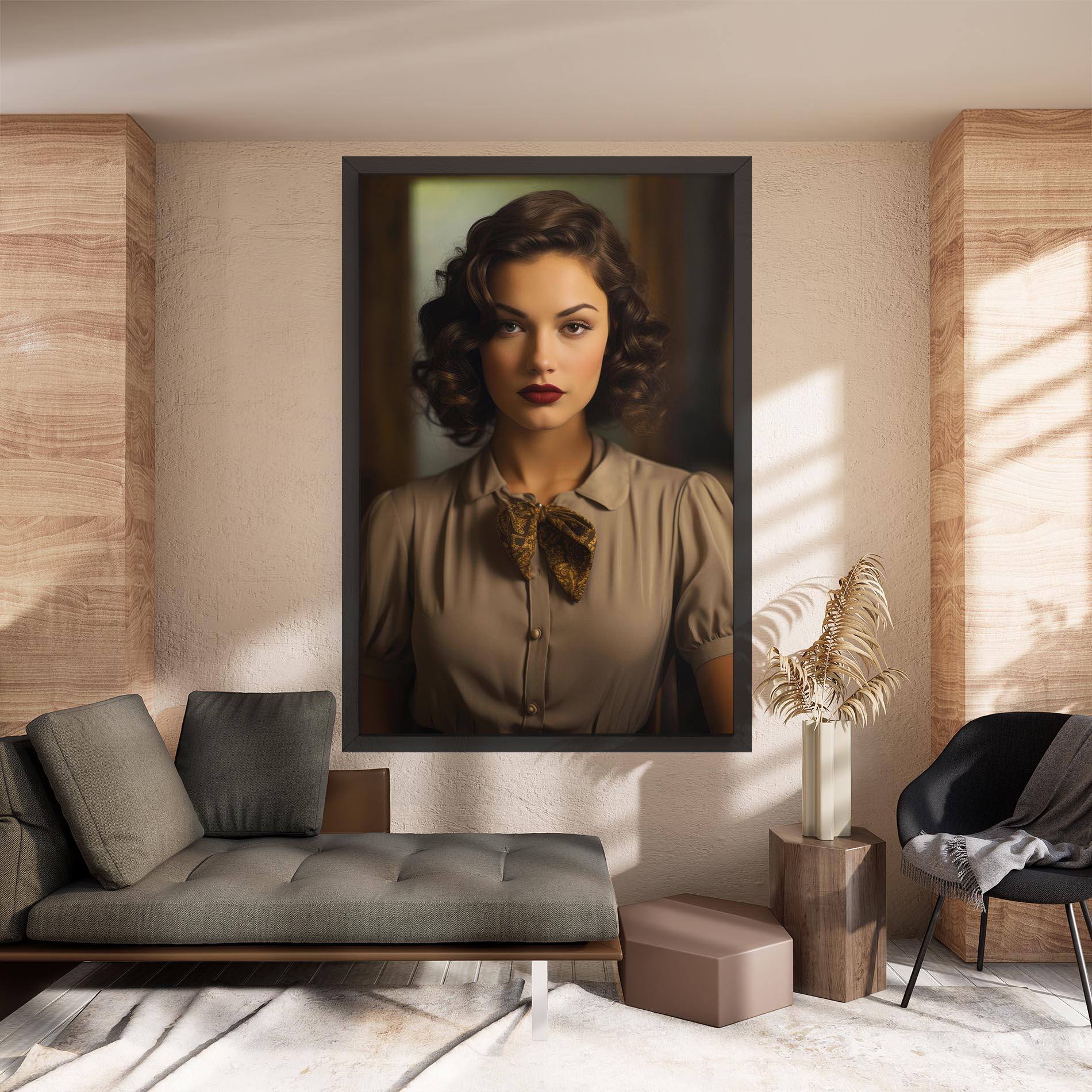 Vászonkép Beige Vintage Blouse mockup 8