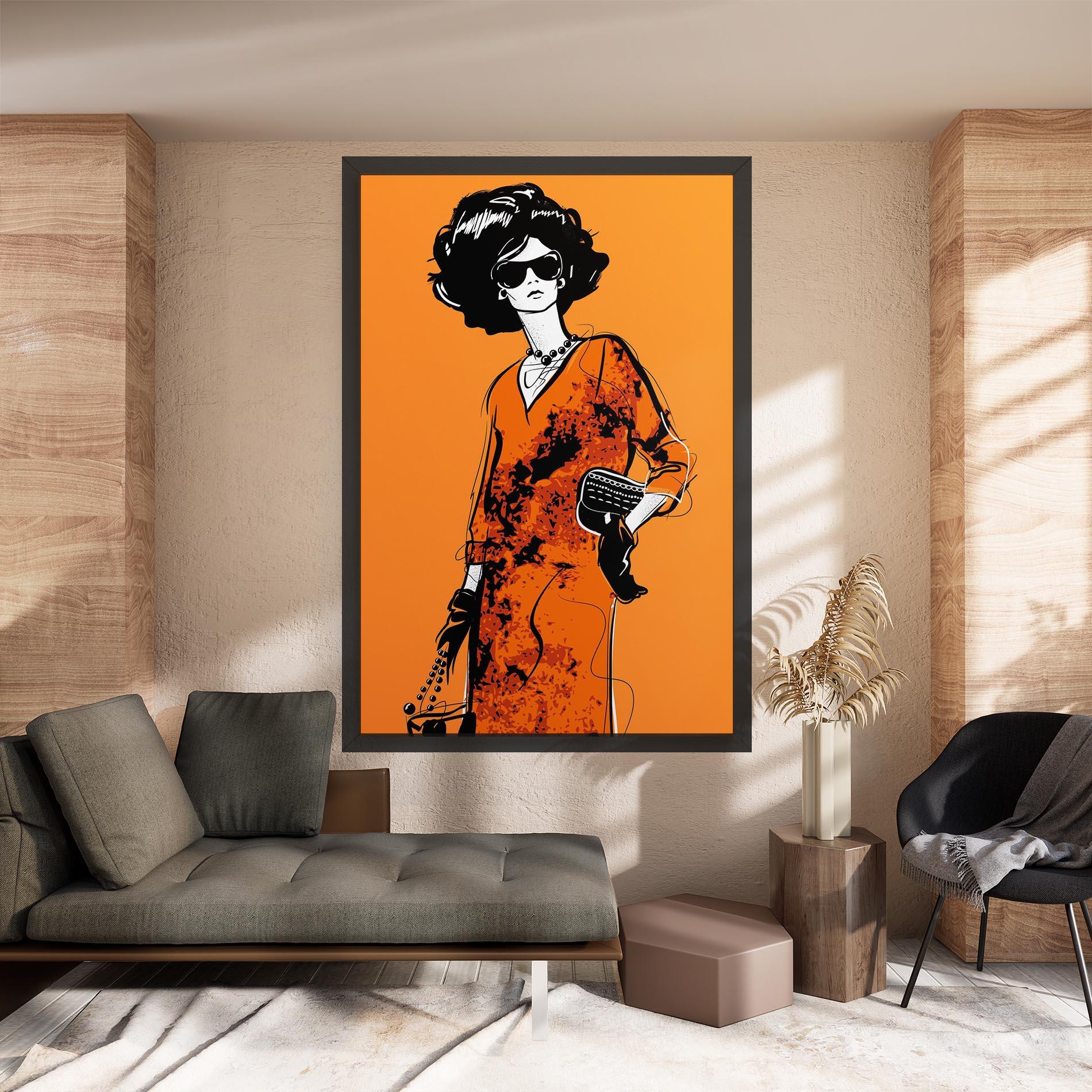 Vászonkép Old Orange Dress mockup 8