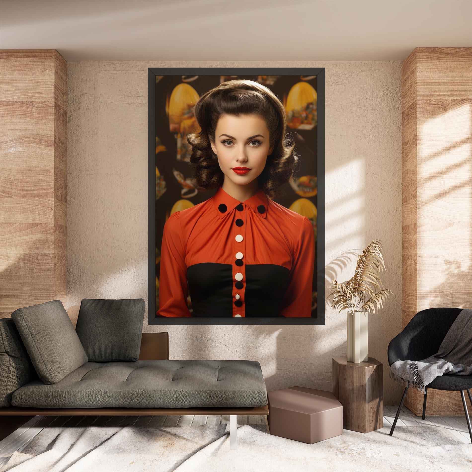 Vászonkép Vintage Red Black mockup 8