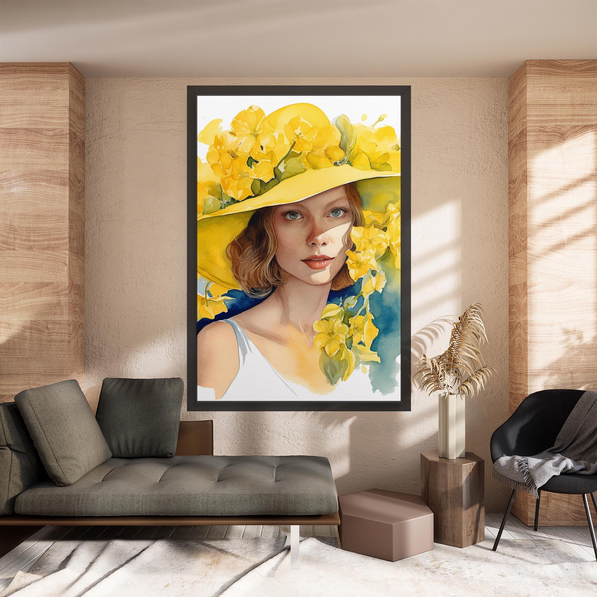 Vászonkép Yellow Hat Flowers mockup 8