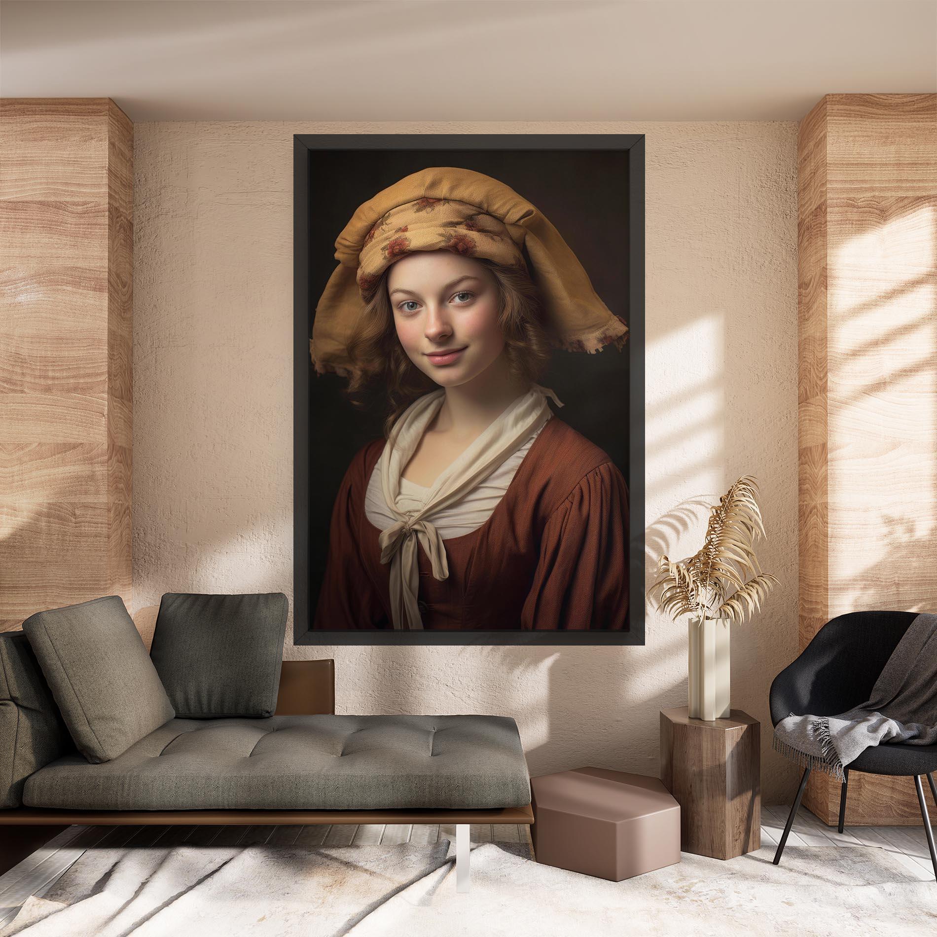 Vászonkép Young Vintage Woman mockup 8