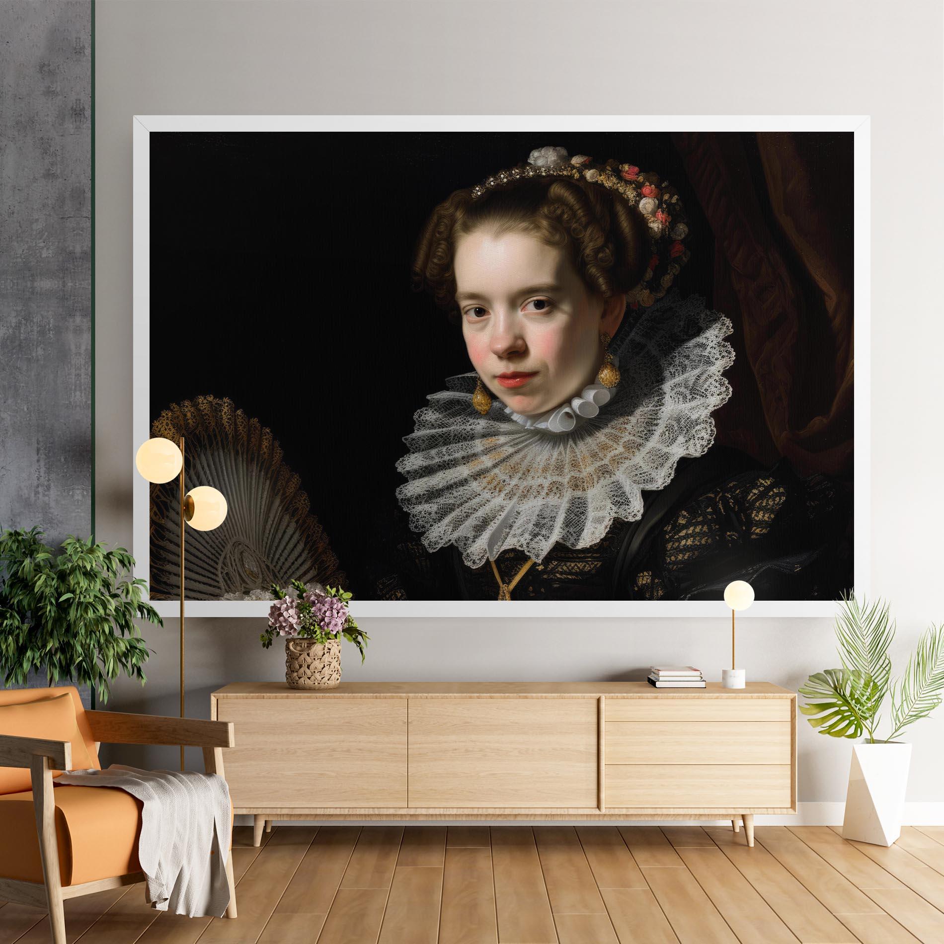 Vászonkép Baroque Lady Portrait mockup 9