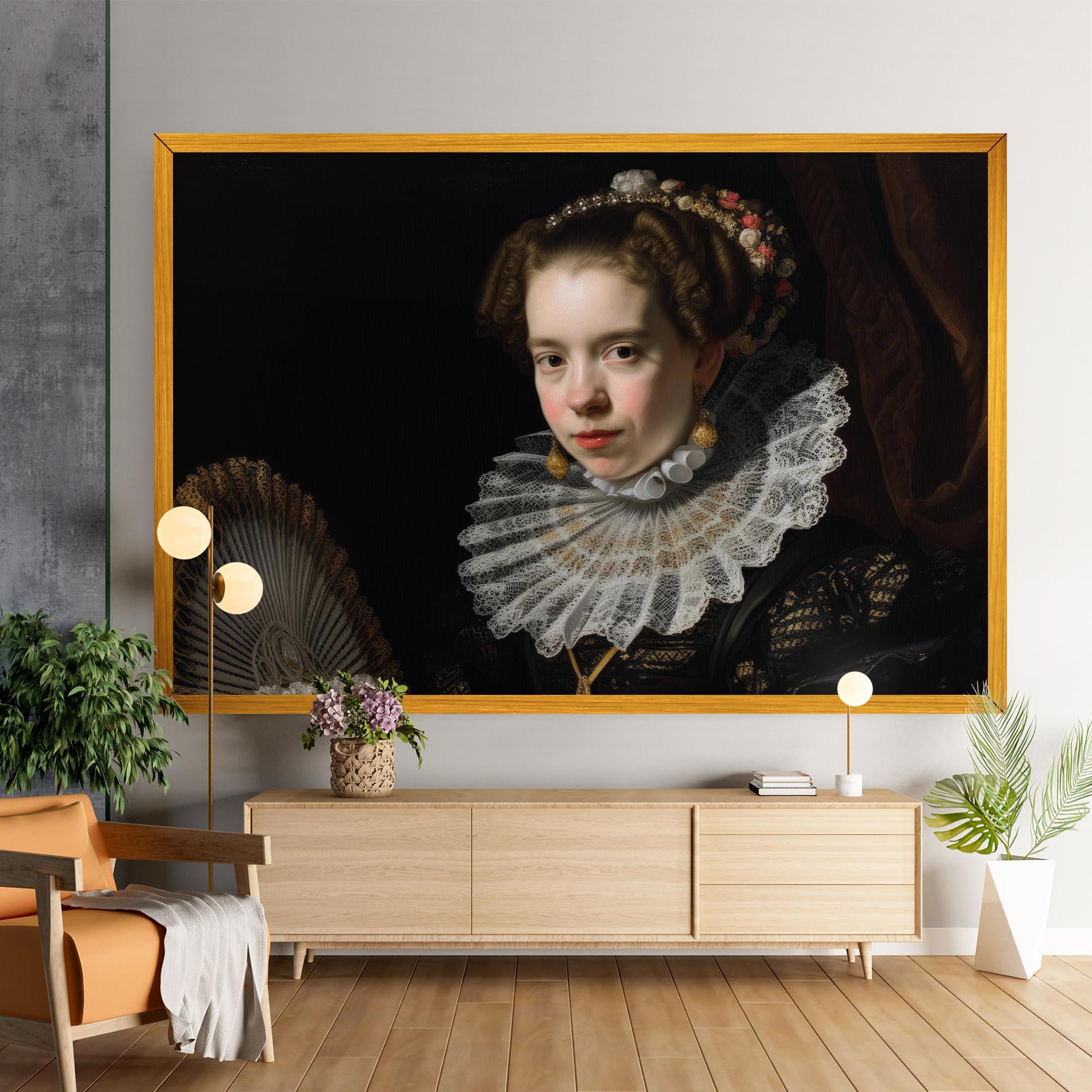 Vászonkép Baroque Lady Portrait mockup 9