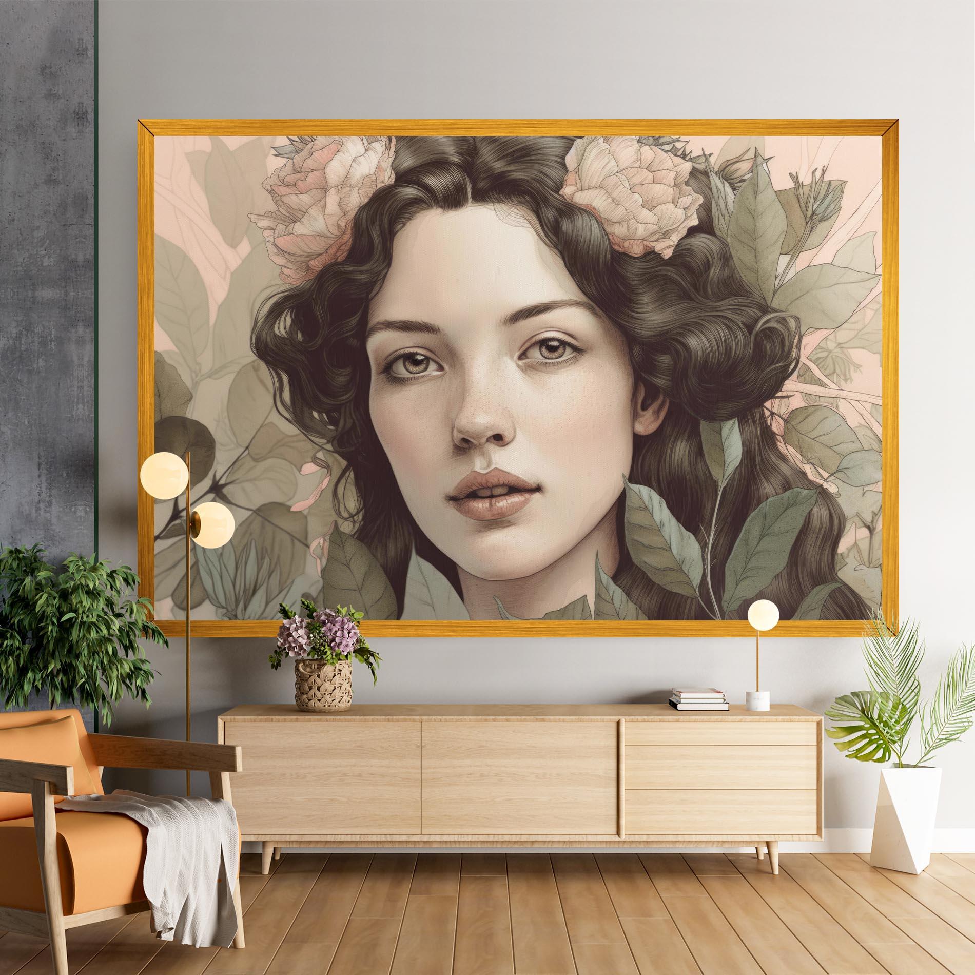 Vászonkép Beautiful Vintage Portrait mockup 9