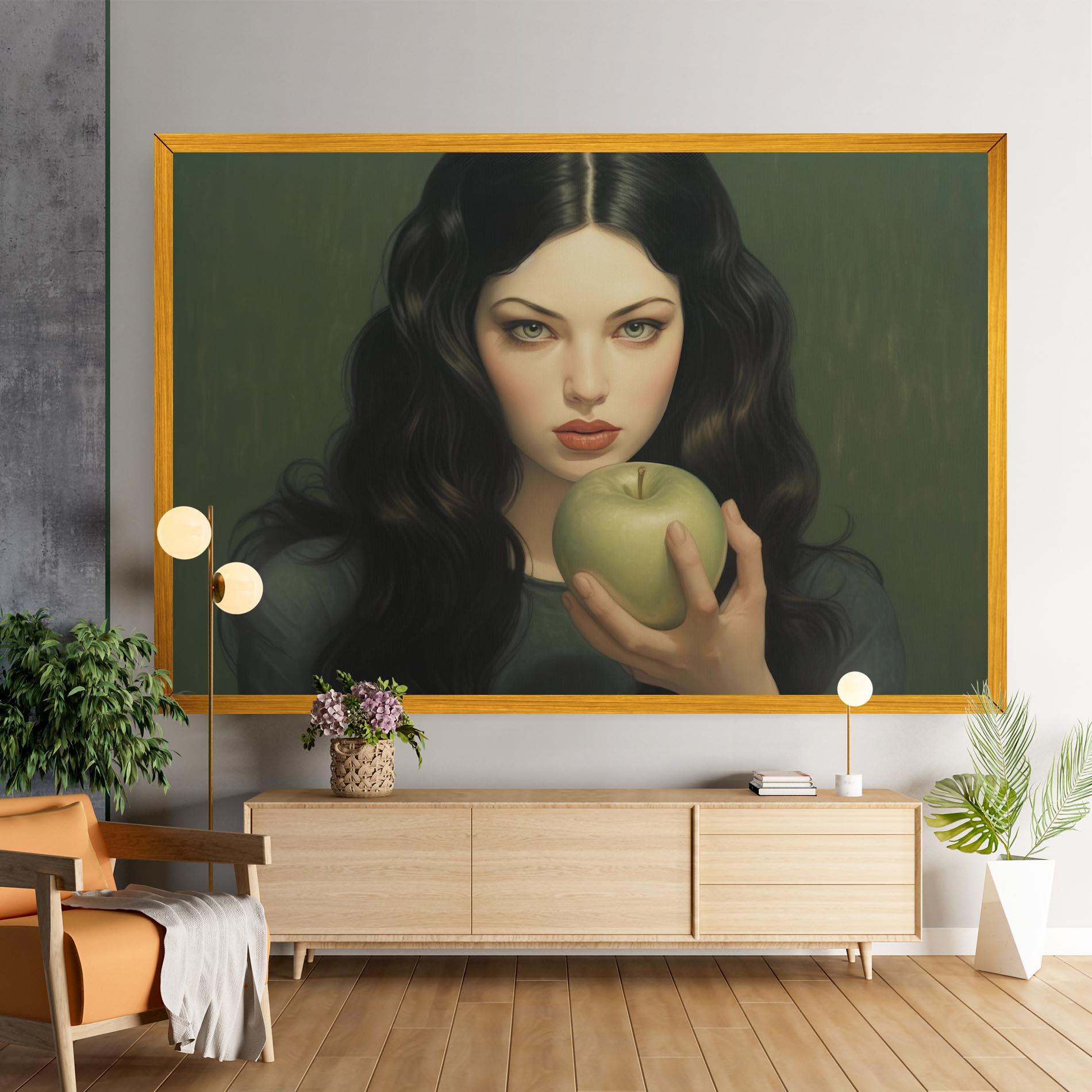 Vászonkép Green Apple Painting mockup 9