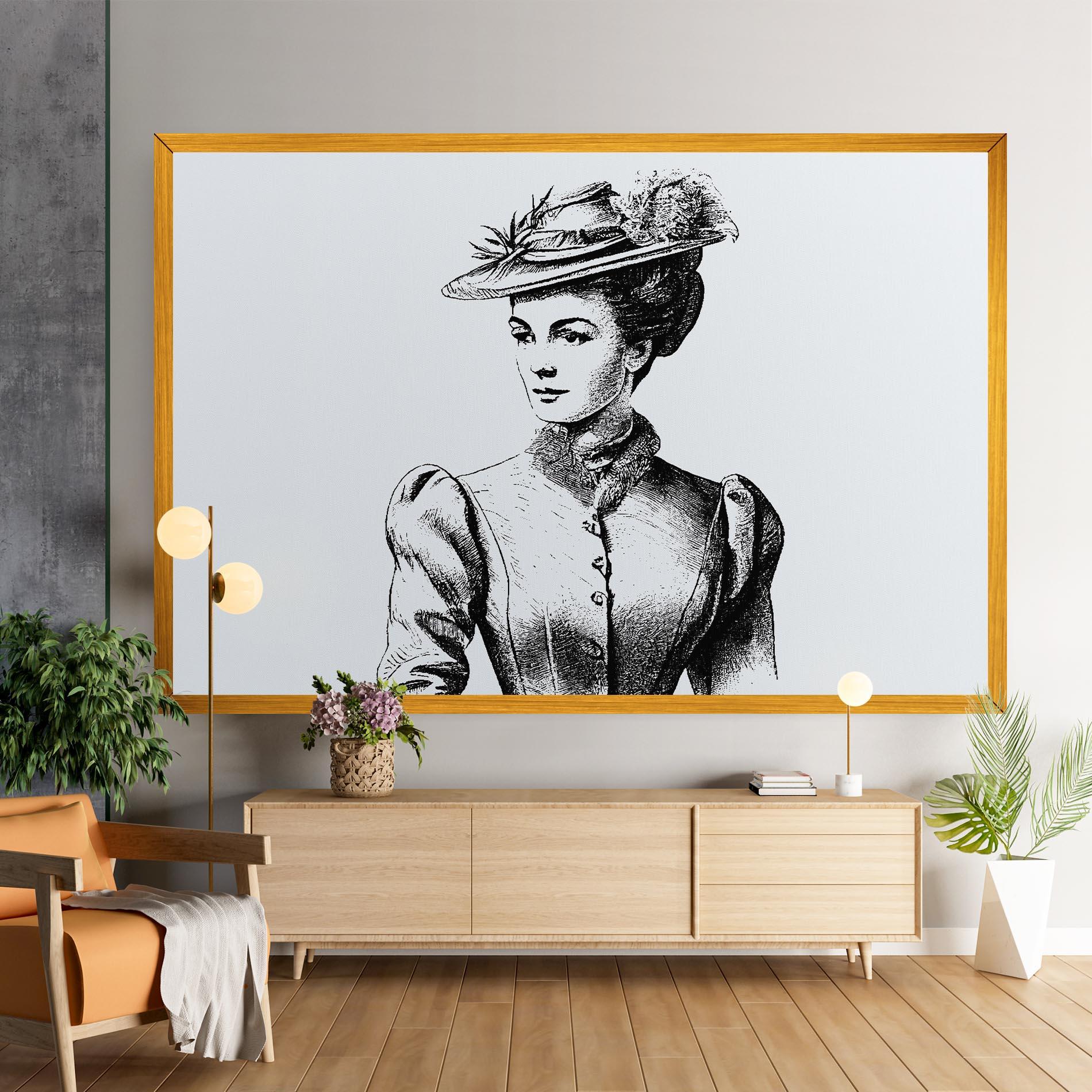 Vászonkép Noble Lady Hat mockup 9