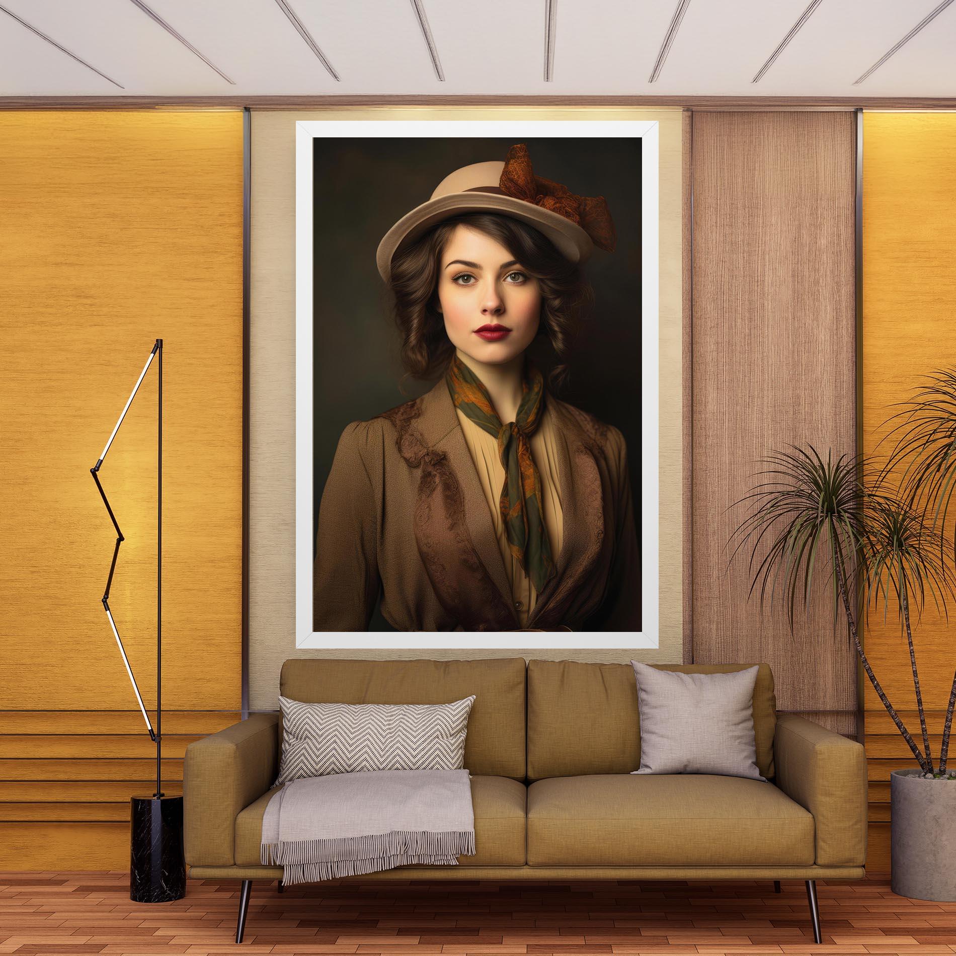 Vászonkép Cream Vintage Hat mockup 9