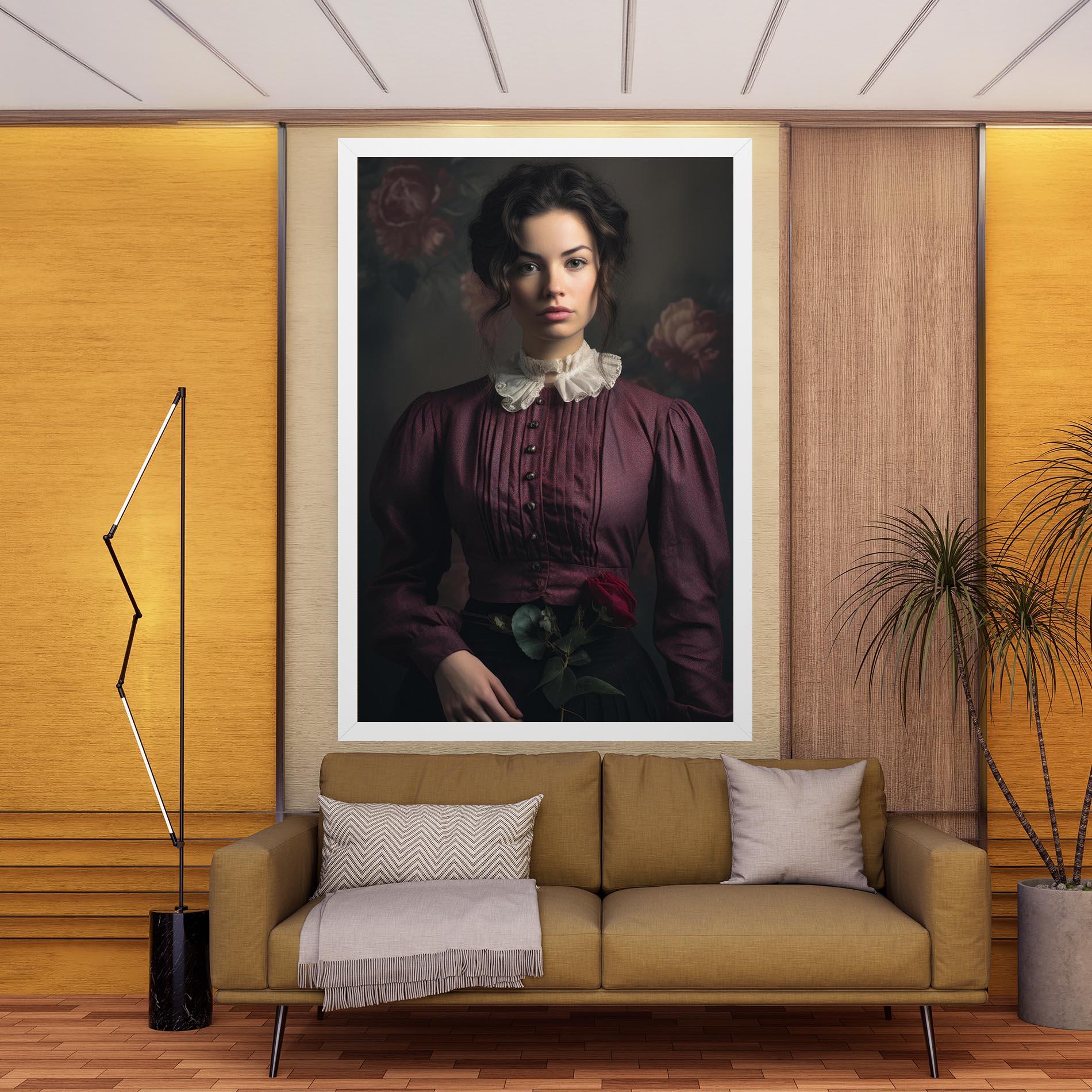 Vászonkép Holding Vintage Rose mockup 9