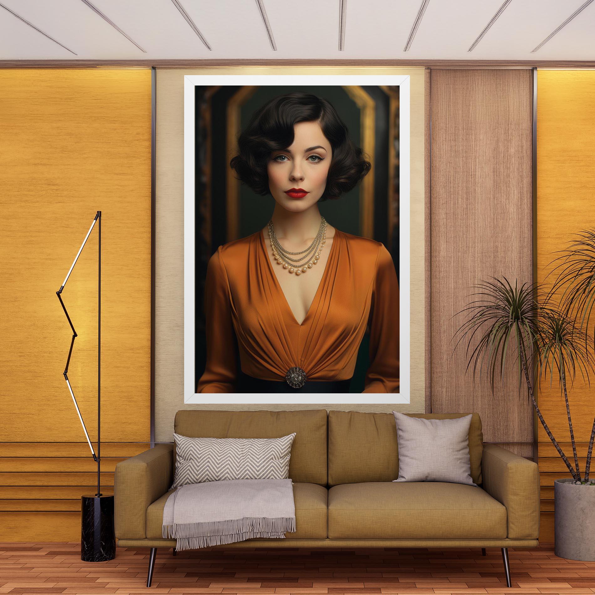 Vászonkép Orange Blouse Pearls mockup 9