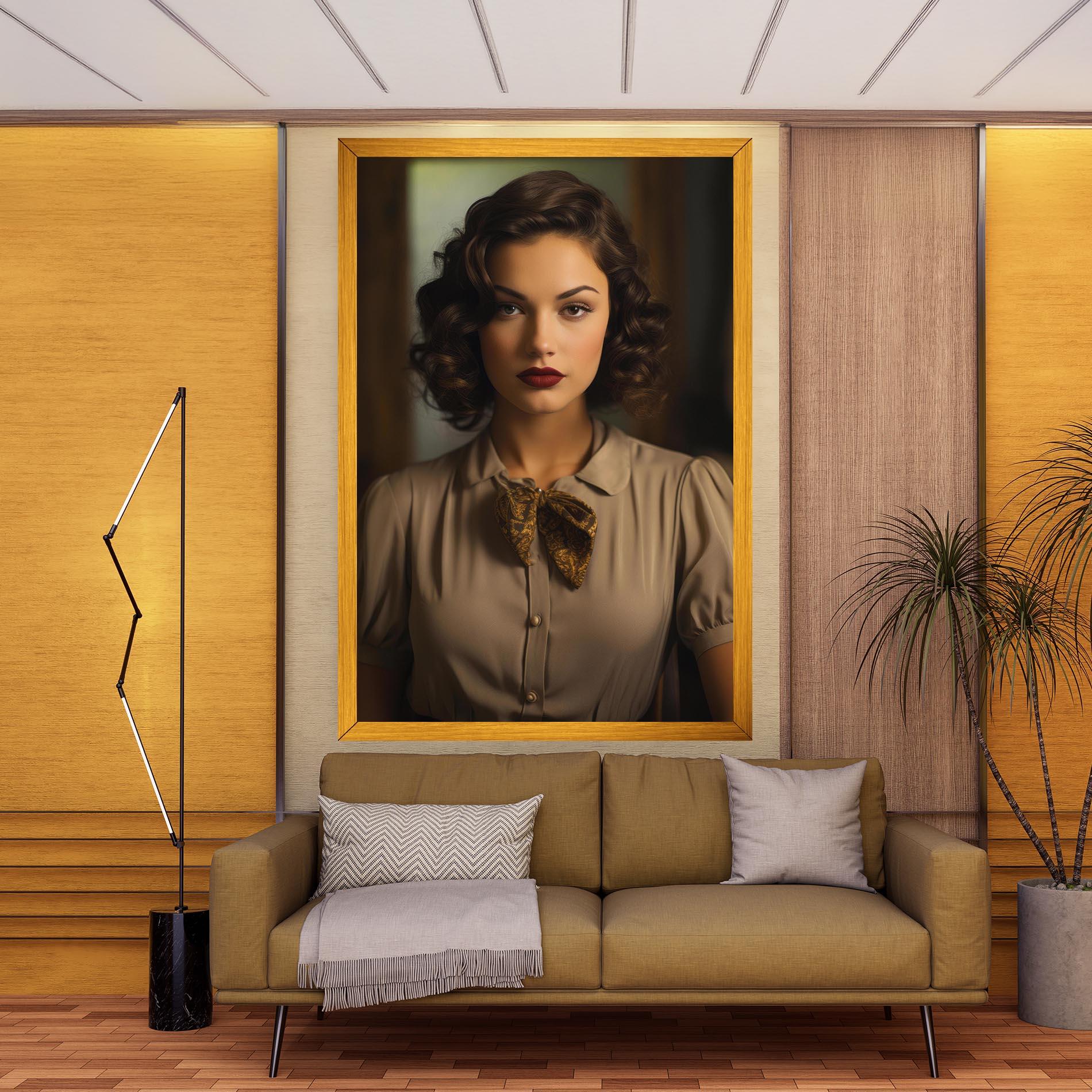 Vászonkép Beige Vintage Blouse mockup 9