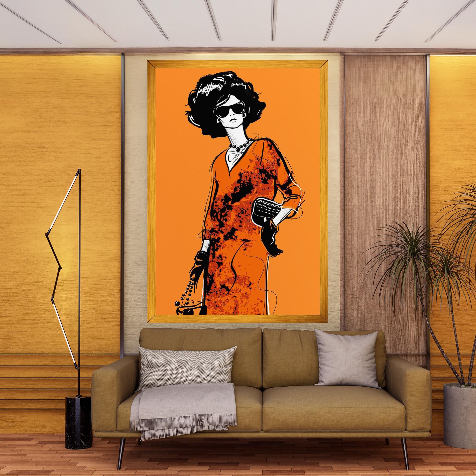 Vászonkép Old Orange Dress mockup 9