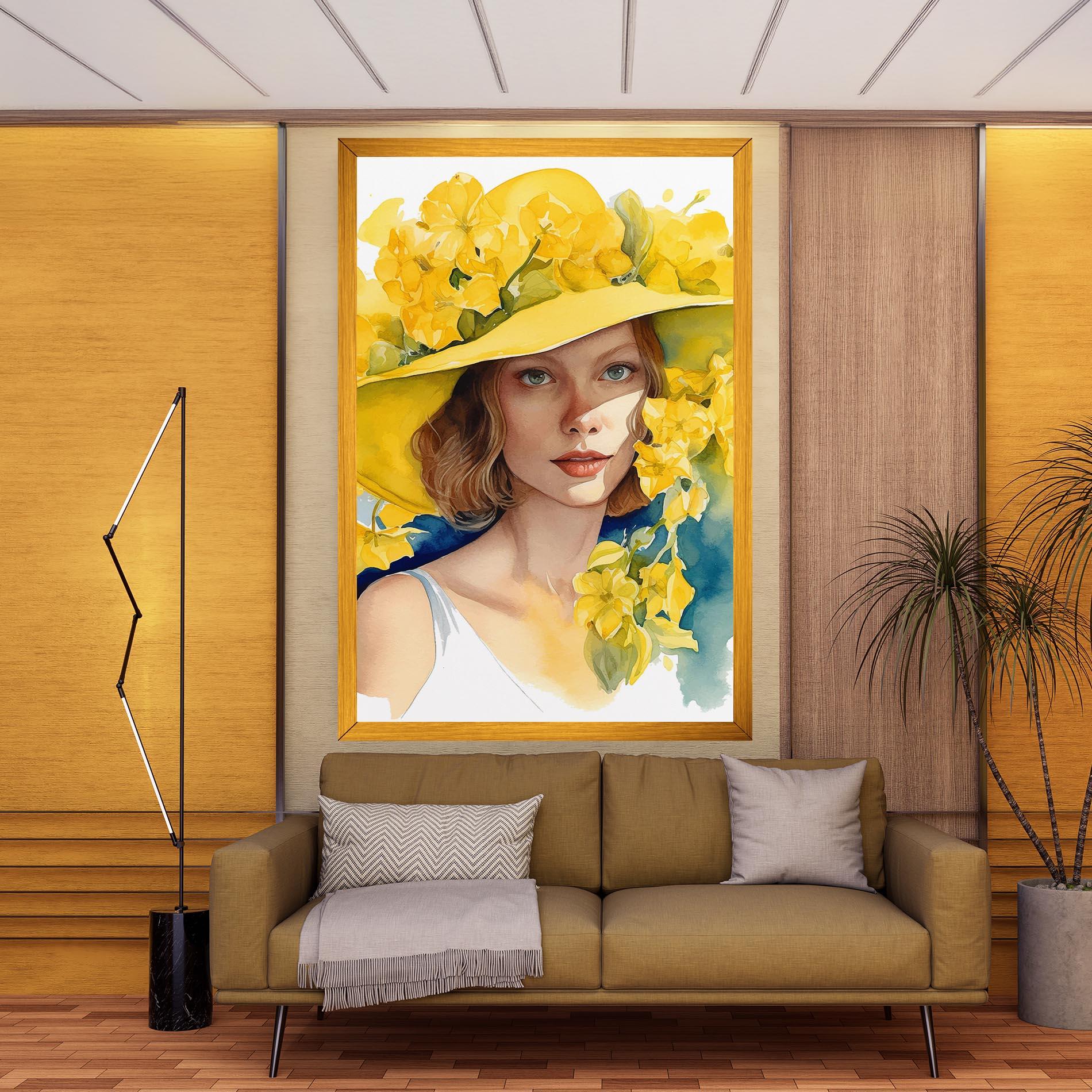 Vászonkép Yellow Hat Flowers mockup 9