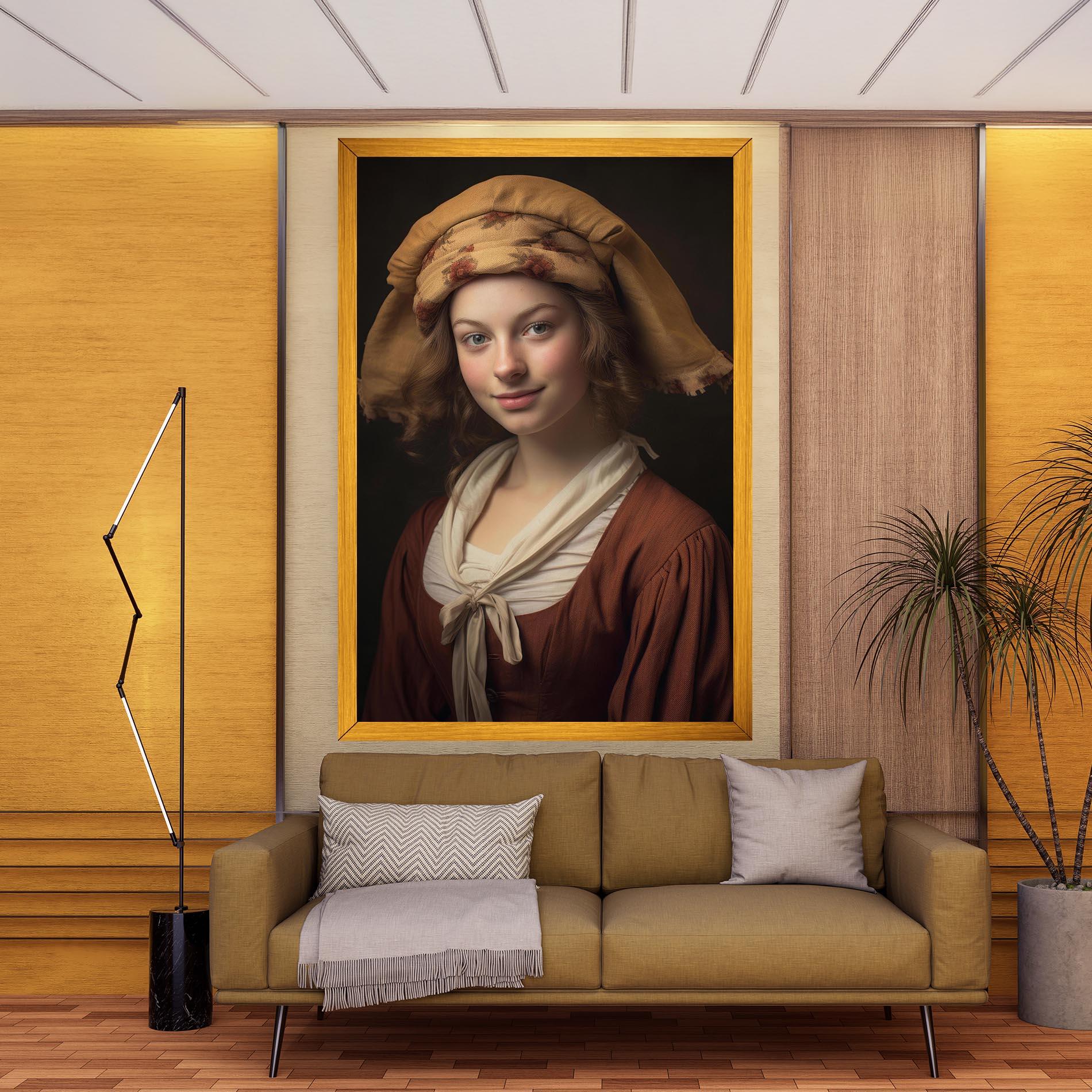 Vászonkép Young Vintage Woman mockup 9