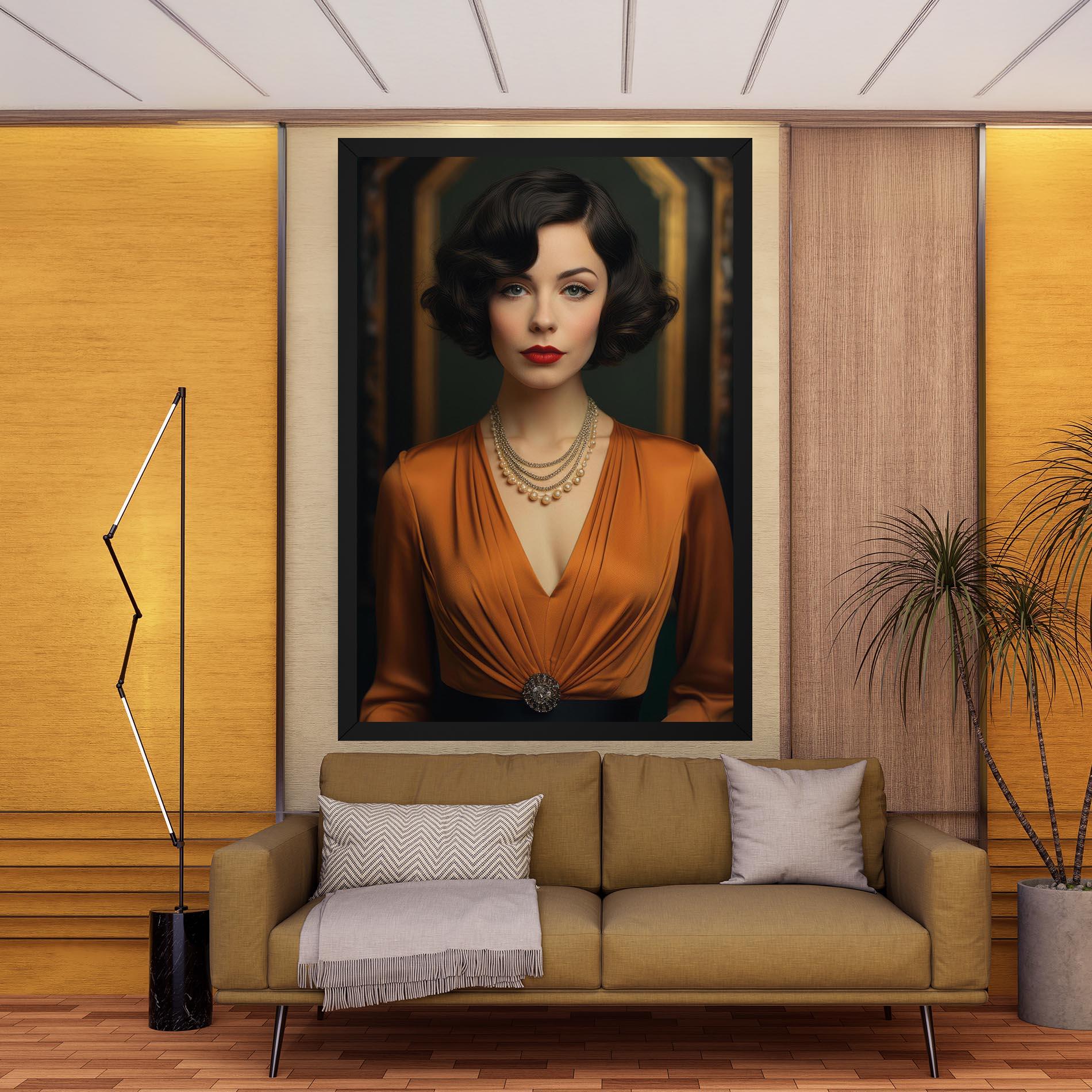 Vászonkép Orange Blouse Pearls mockup 9