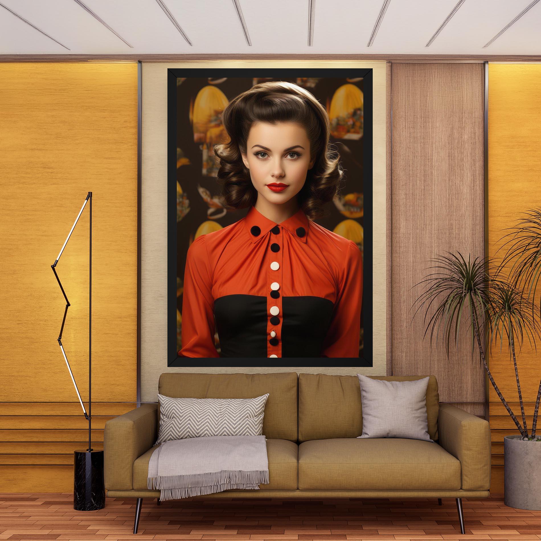 Vászonkép Vintage Red Black mockup 9