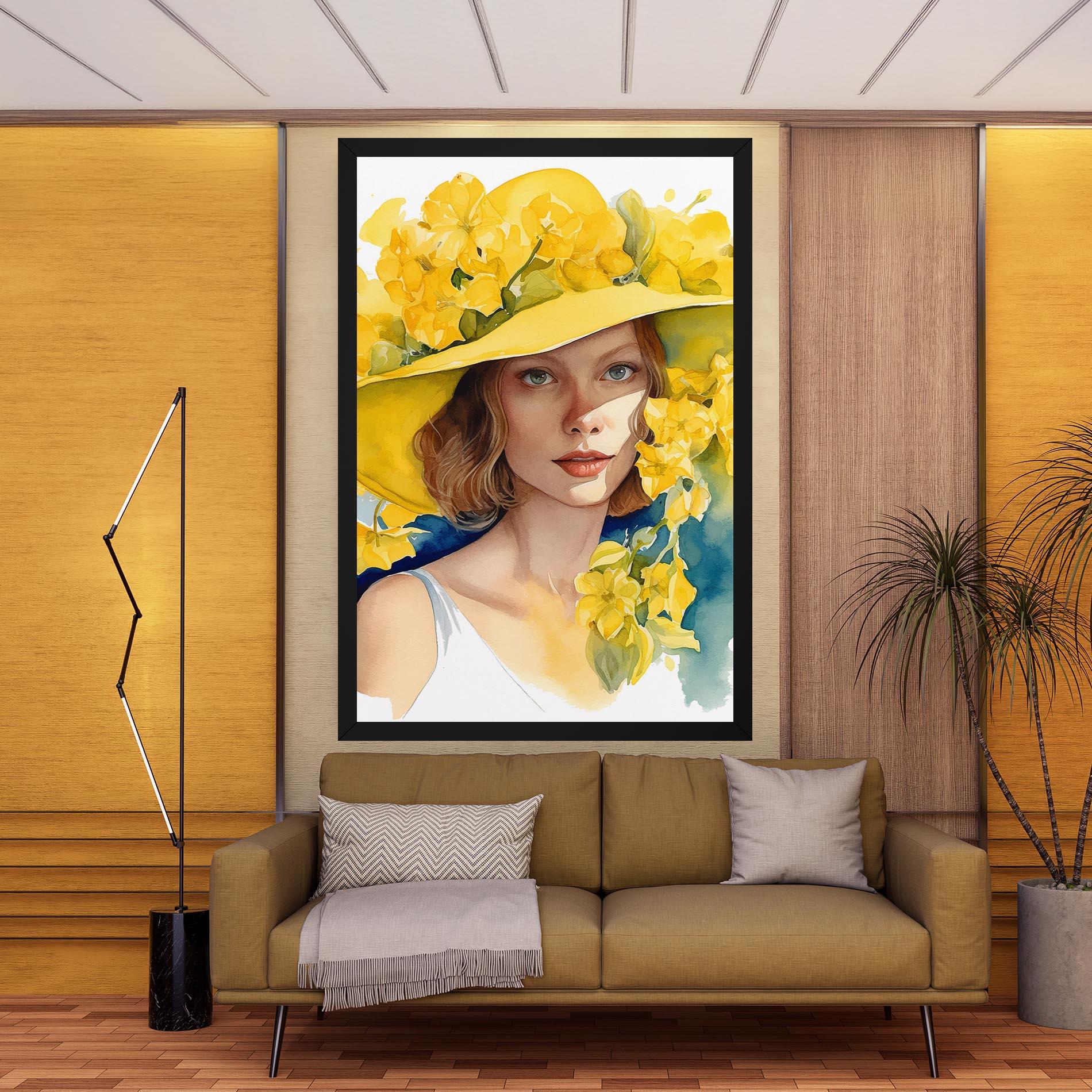 Vászonkép Yellow Hat Flowers mockup 9