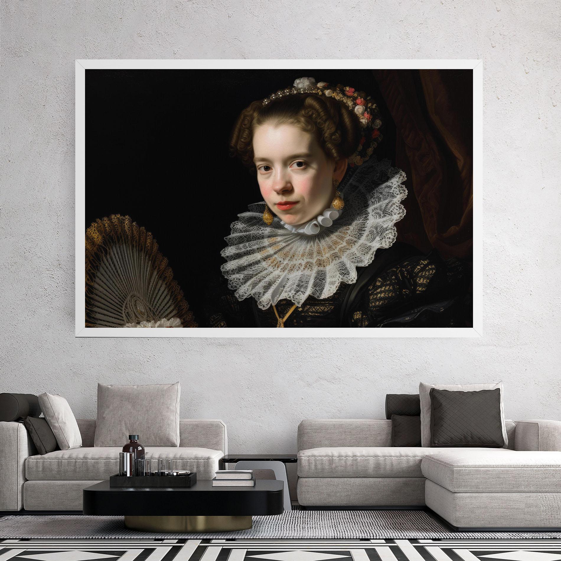 Vászonkép Baroque Lady Portrait mockup 2