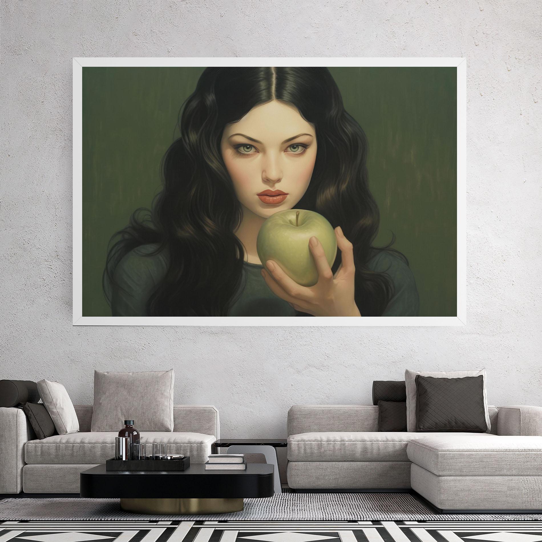 Vászonkép Green Apple Painting mockup 2