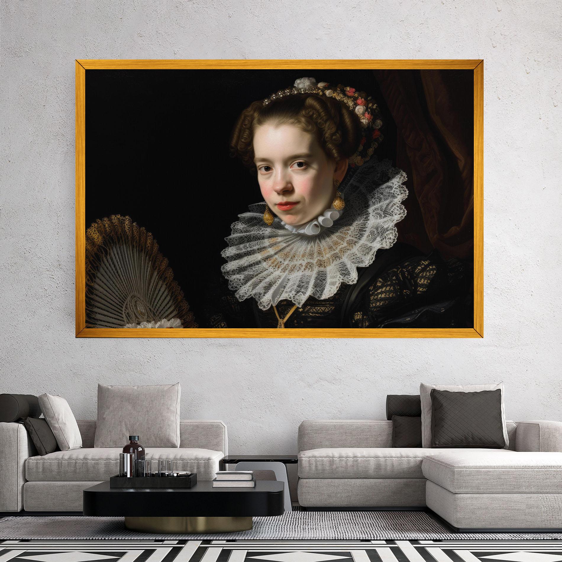 Vászonkép Baroque Lady Portrait mockup 2