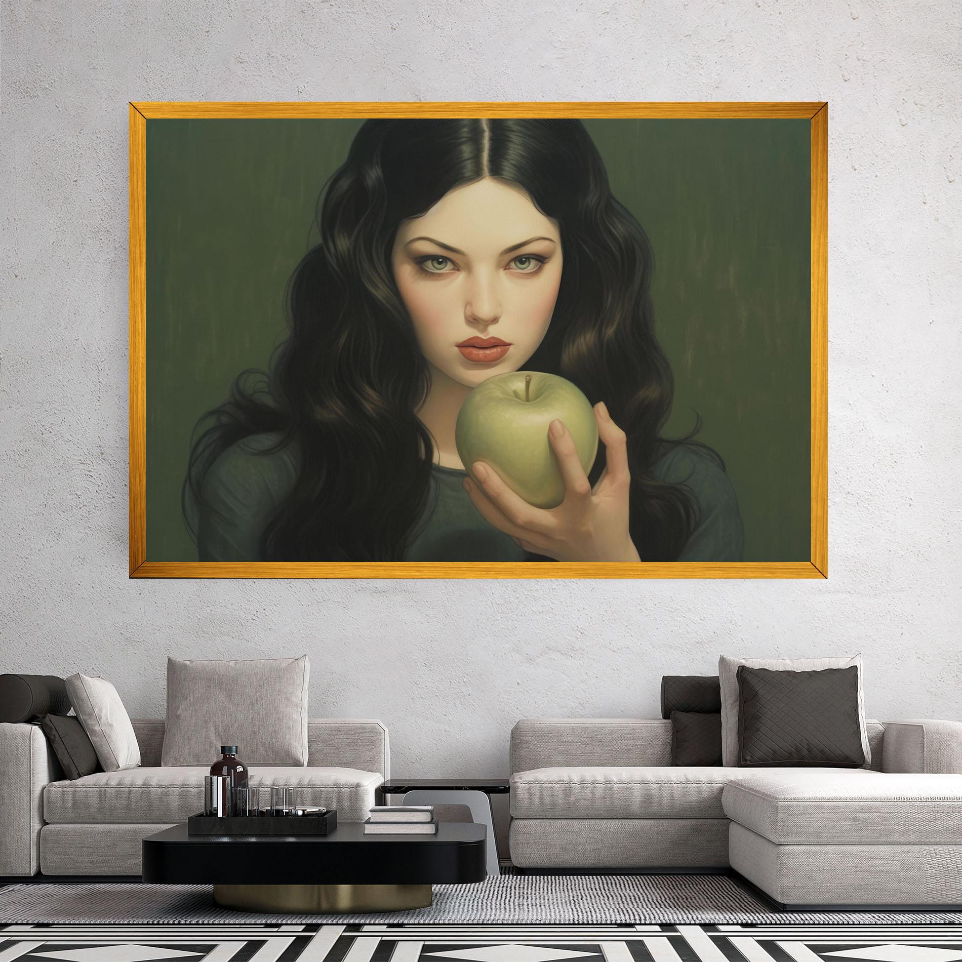 Vászonkép Green Apple Painting mockup 2