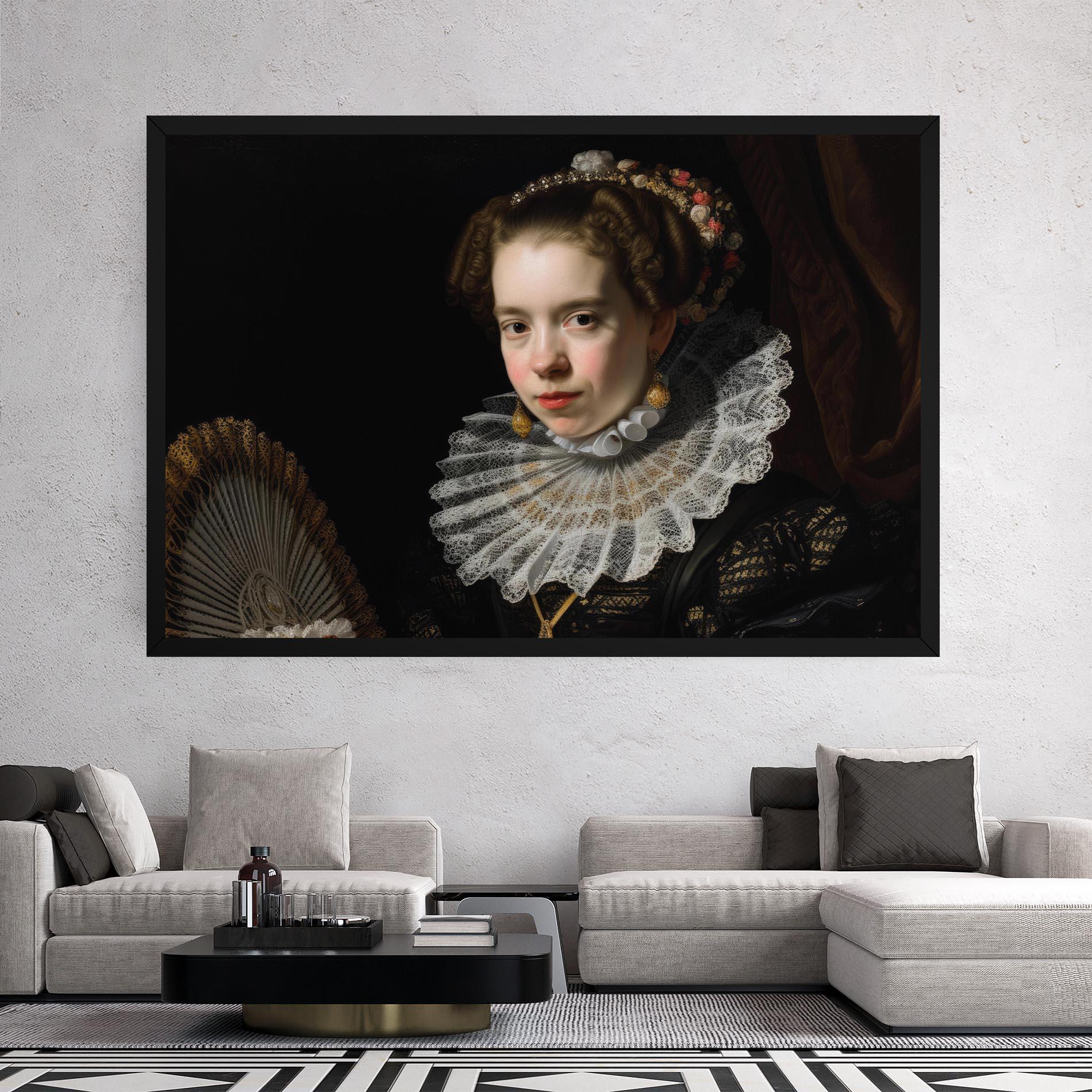 Vászonkép Baroque Lady Portrait mockup 2