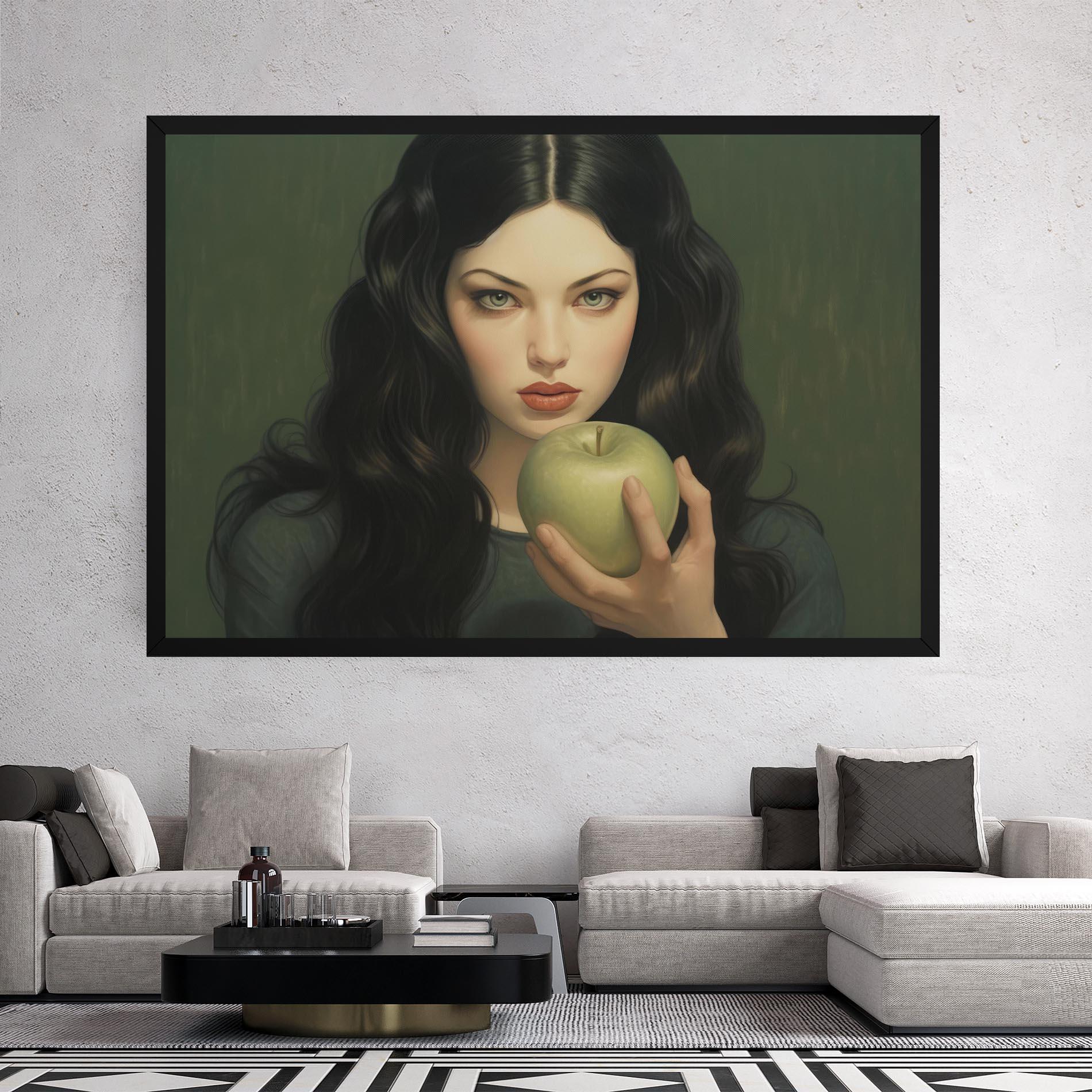 Vászonkép Green Apple Painting mockup 2