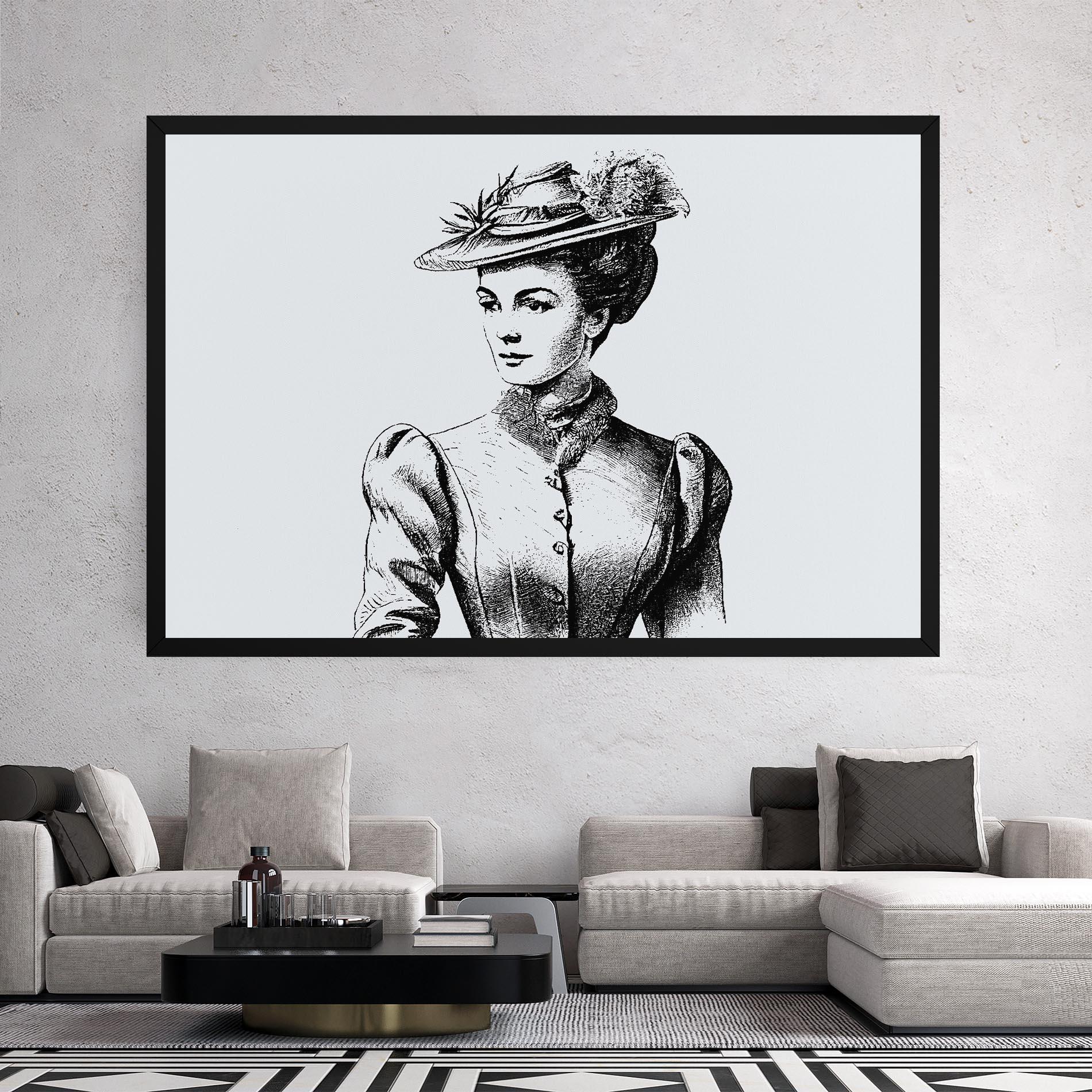 Vászonkép Noble Lady Hat mockup 2