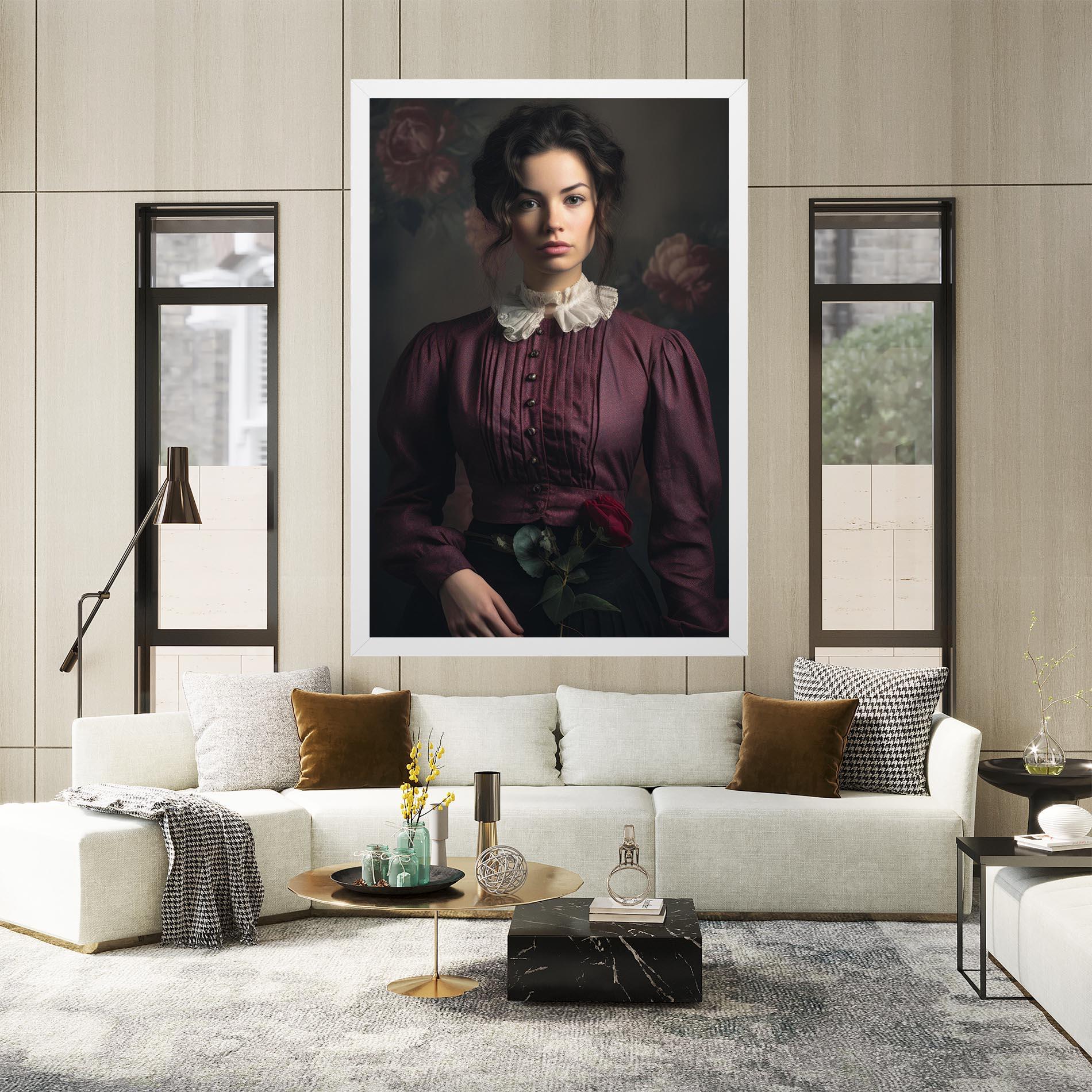 Vászonkép Holding Vintage Rose mockup 2