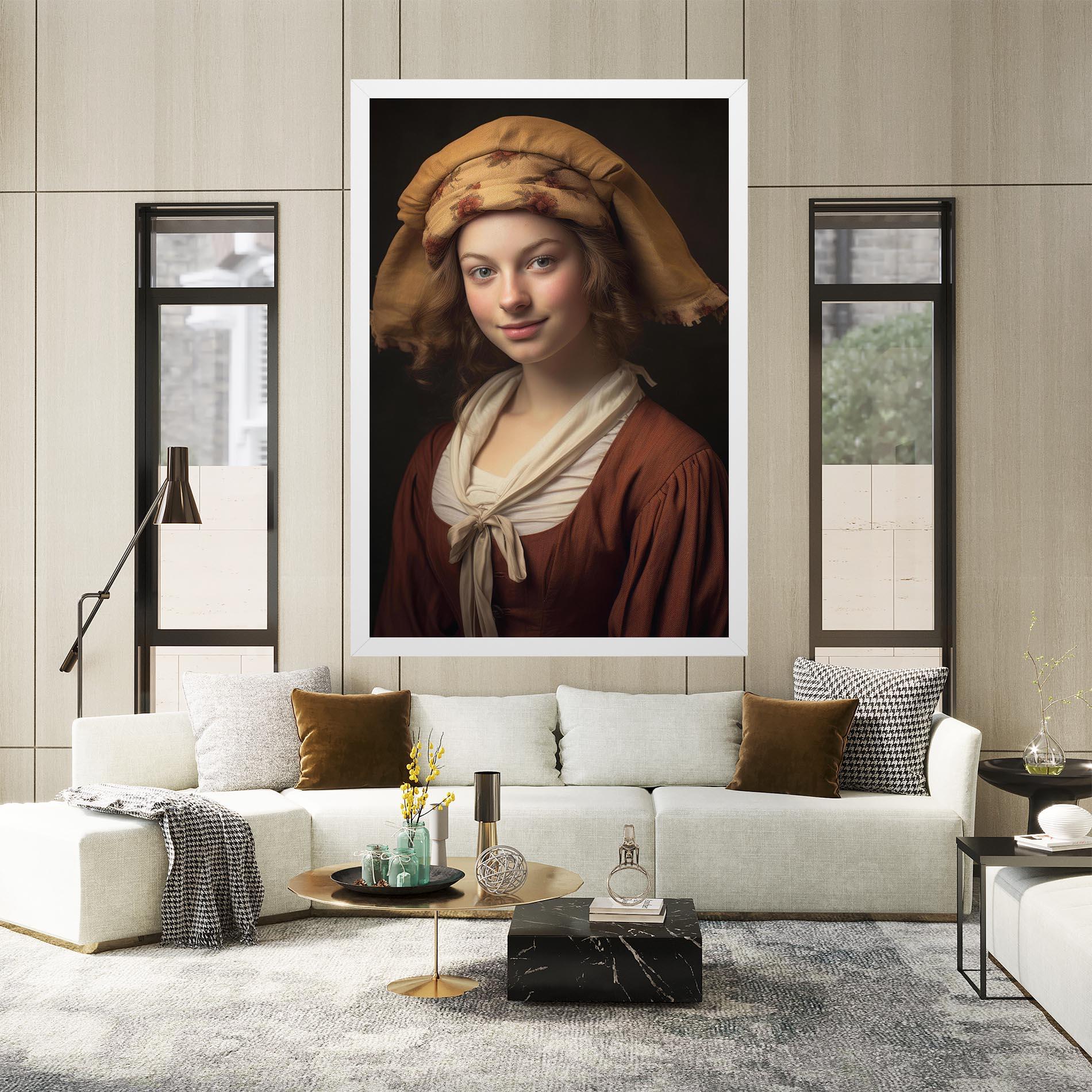 Vászonkép Young Vintage Woman mockup 2