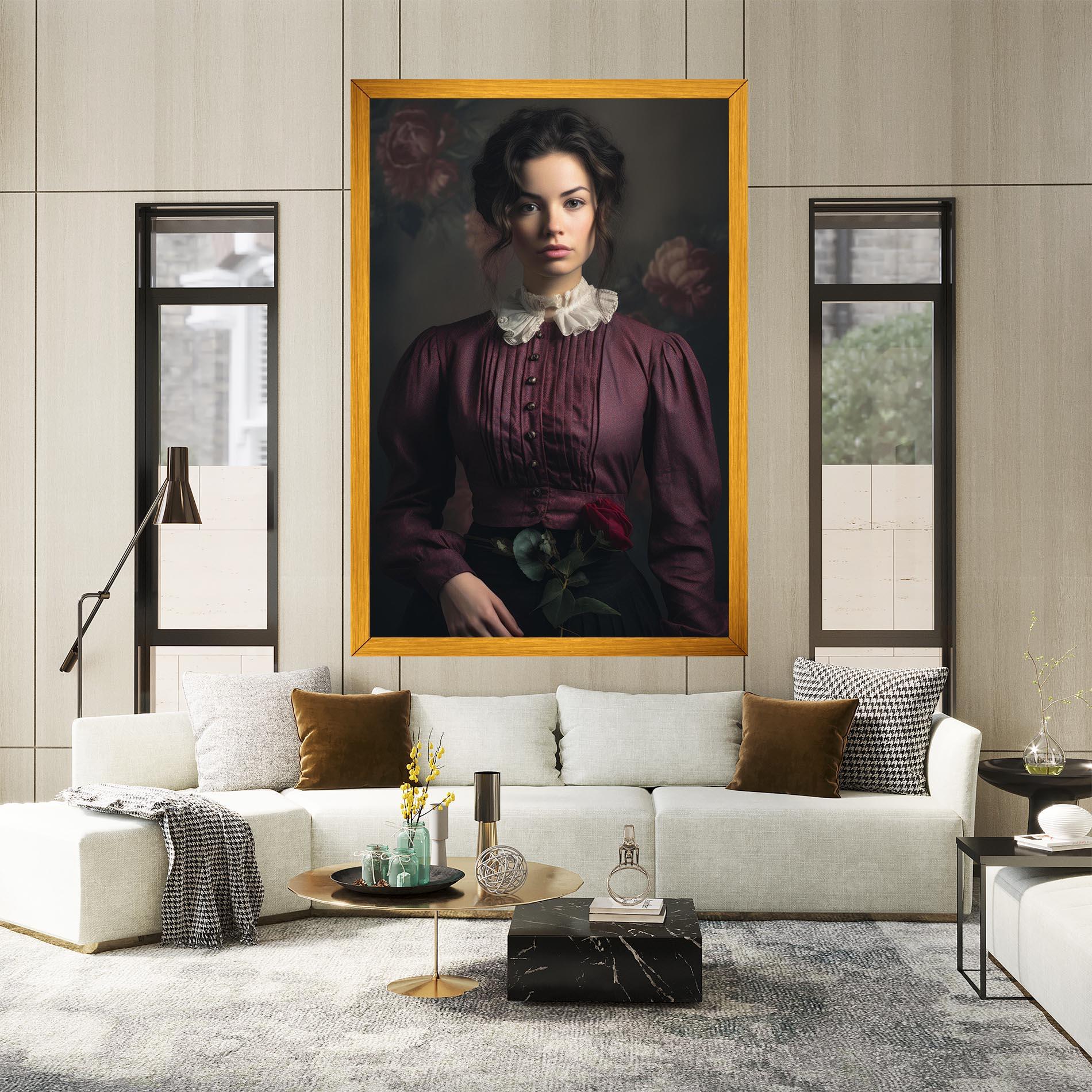 Vászonkép Holding Vintage Rose mockup 2