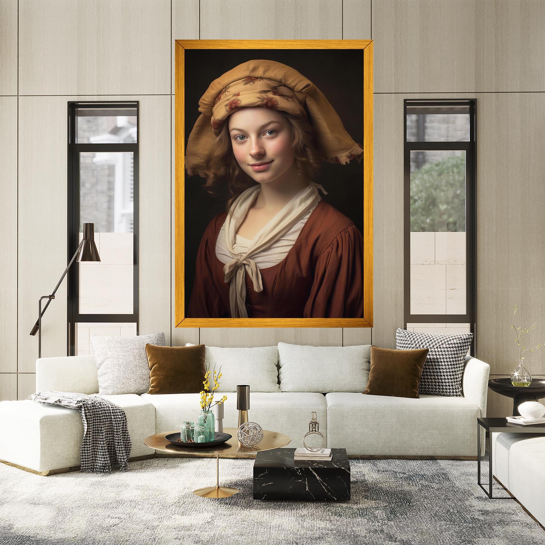 Vászonkép Young Vintage Woman mockup 2