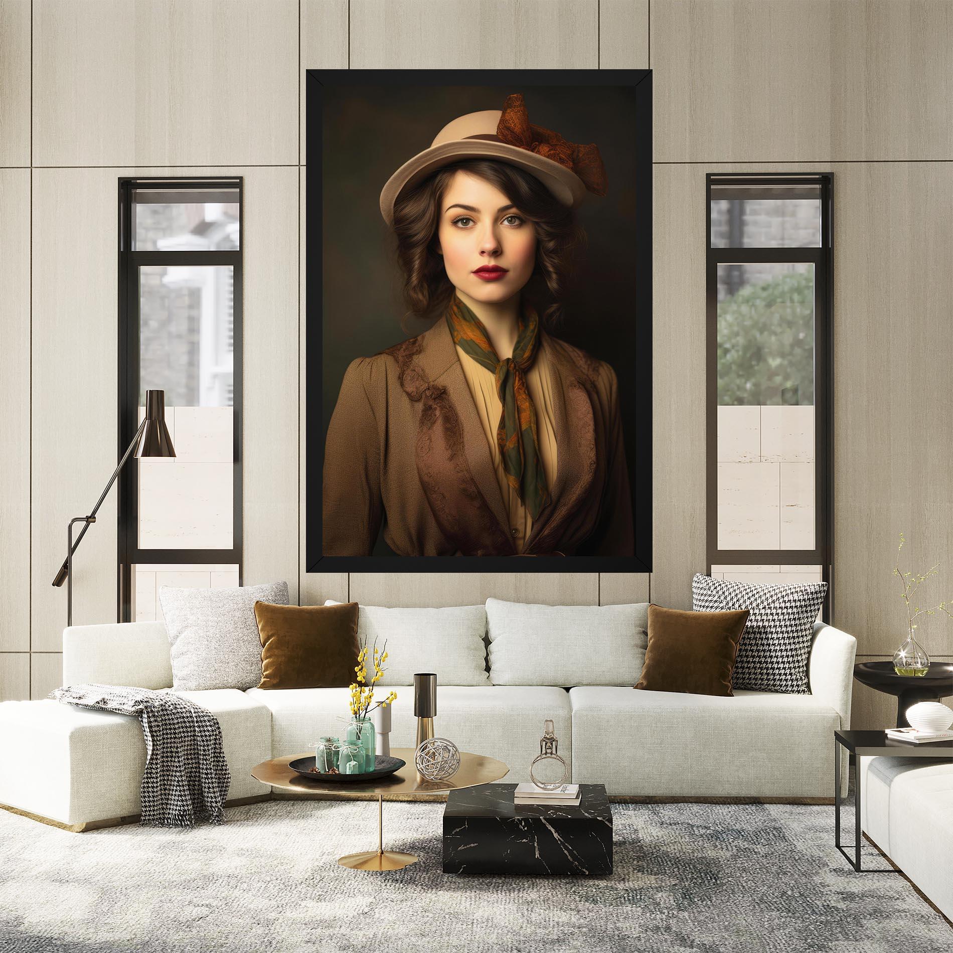 Vászonkép Cream Vintage Hat mockup 2