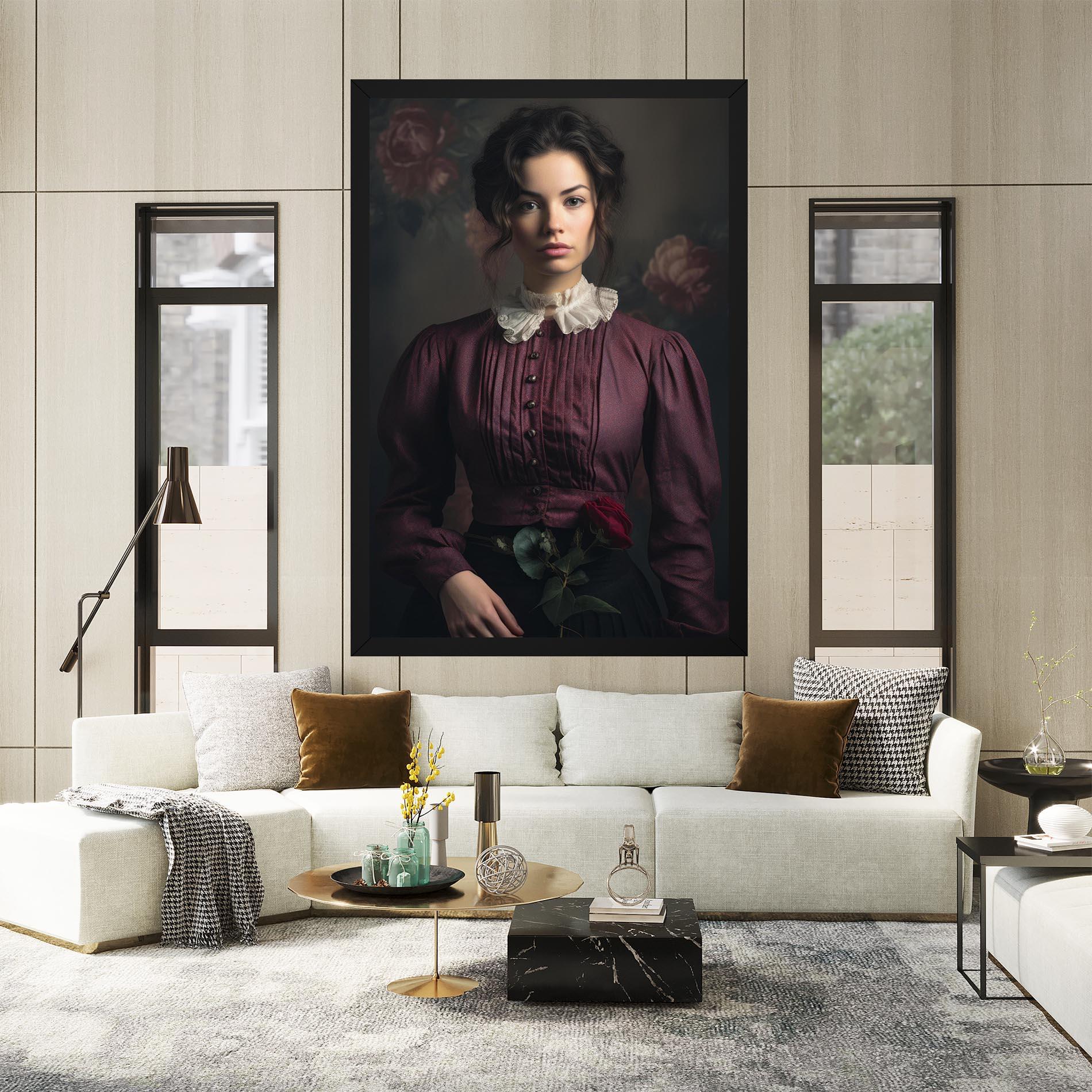 Vászonkép Holding Vintage Rose mockup 2