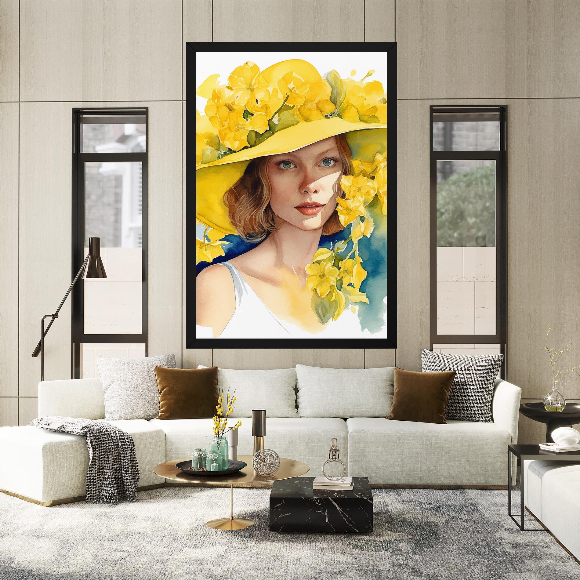 Vászonkép Yellow Hat Flowers mockup 2
