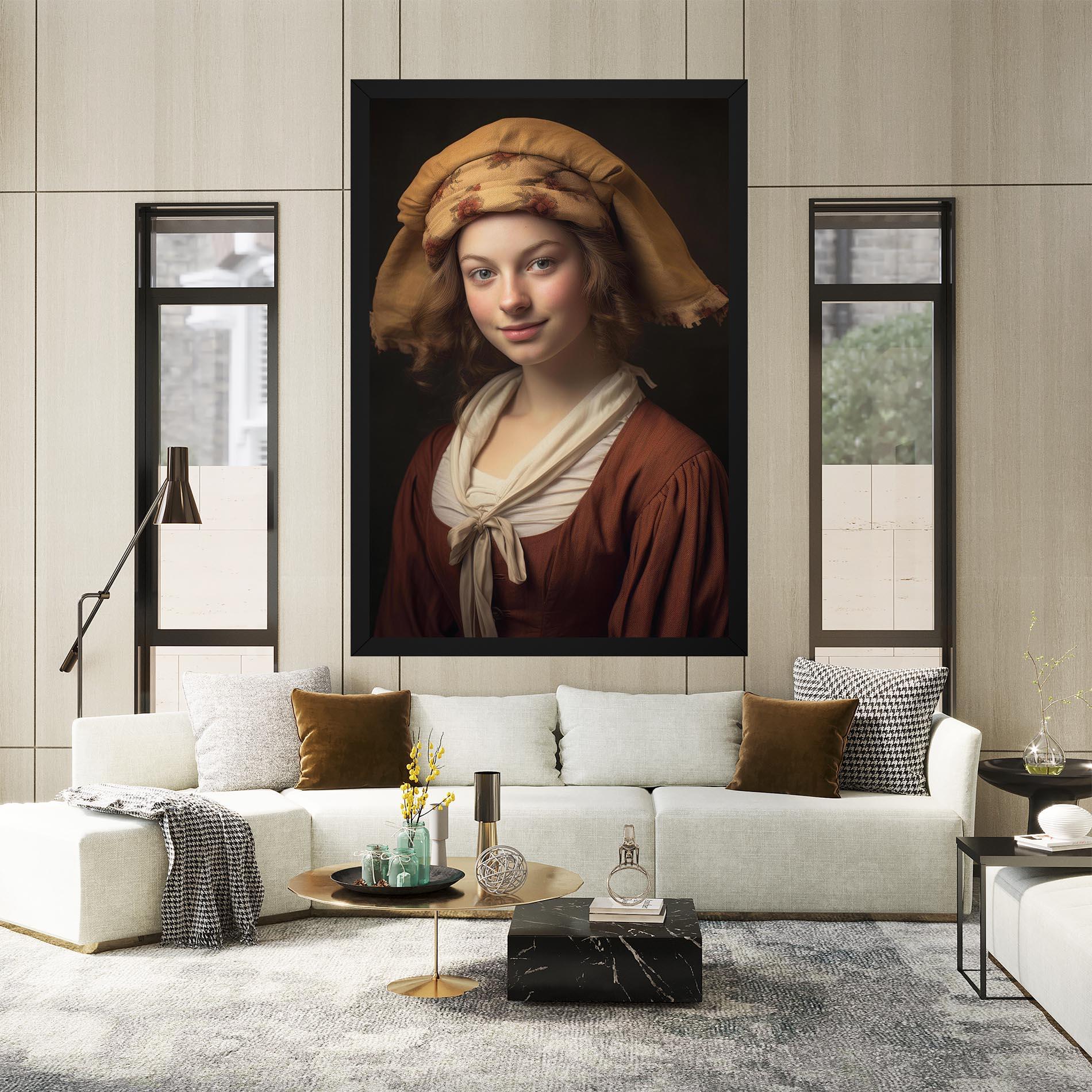 Vászonkép Young Vintage Woman mockup 2