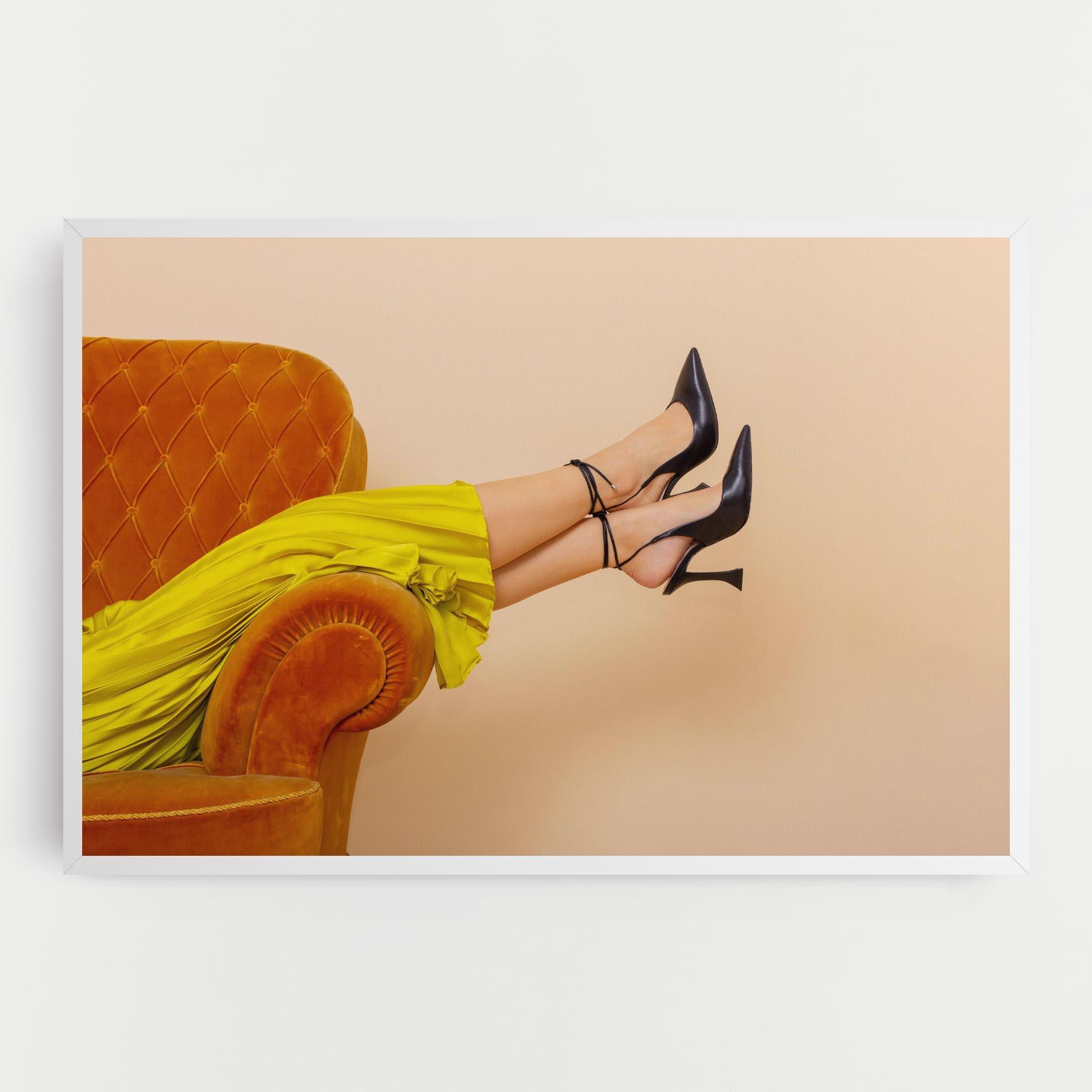 Vászonkép Black Heals On Cream mockup 0