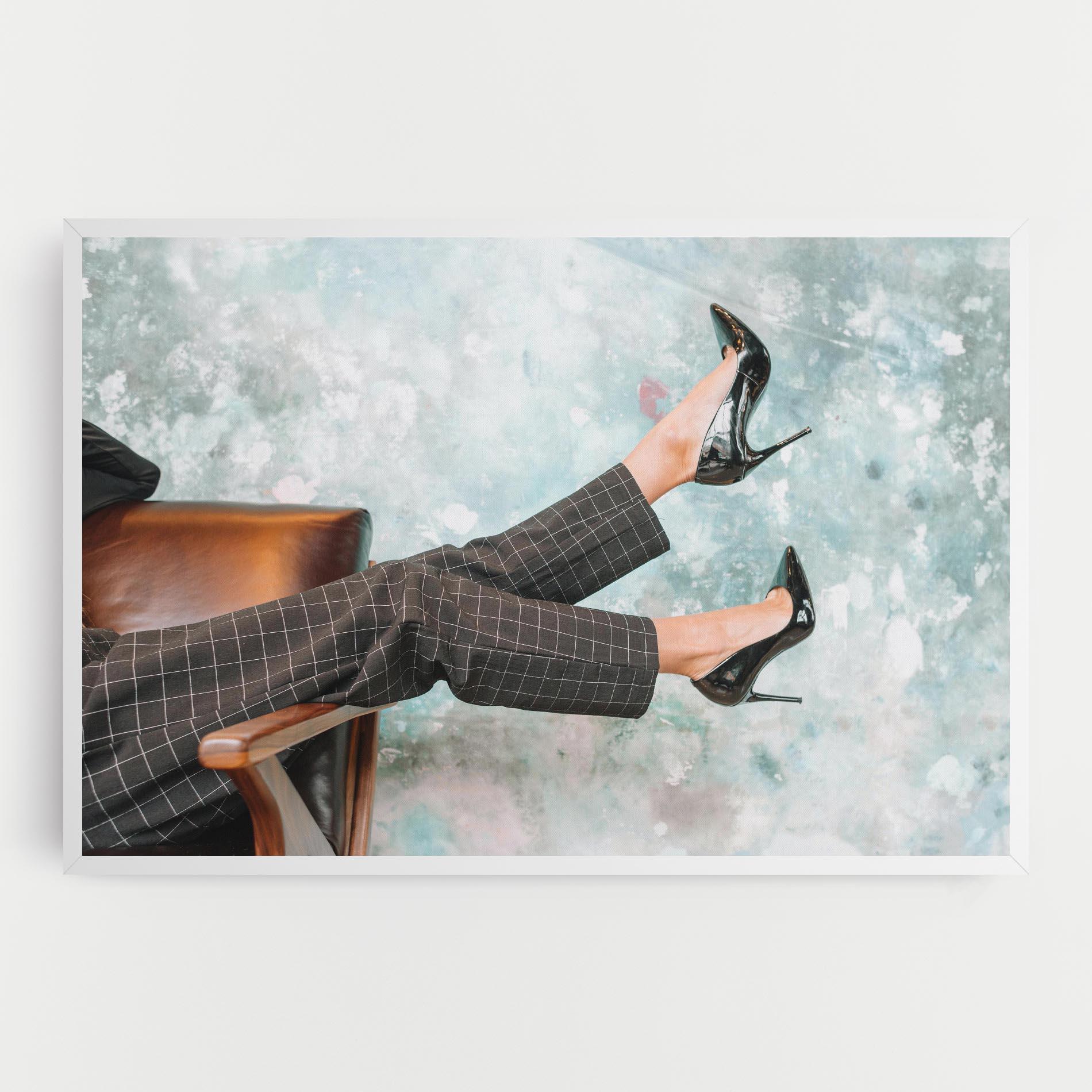 Vászonkép Black Shoes On Chair mockup 0