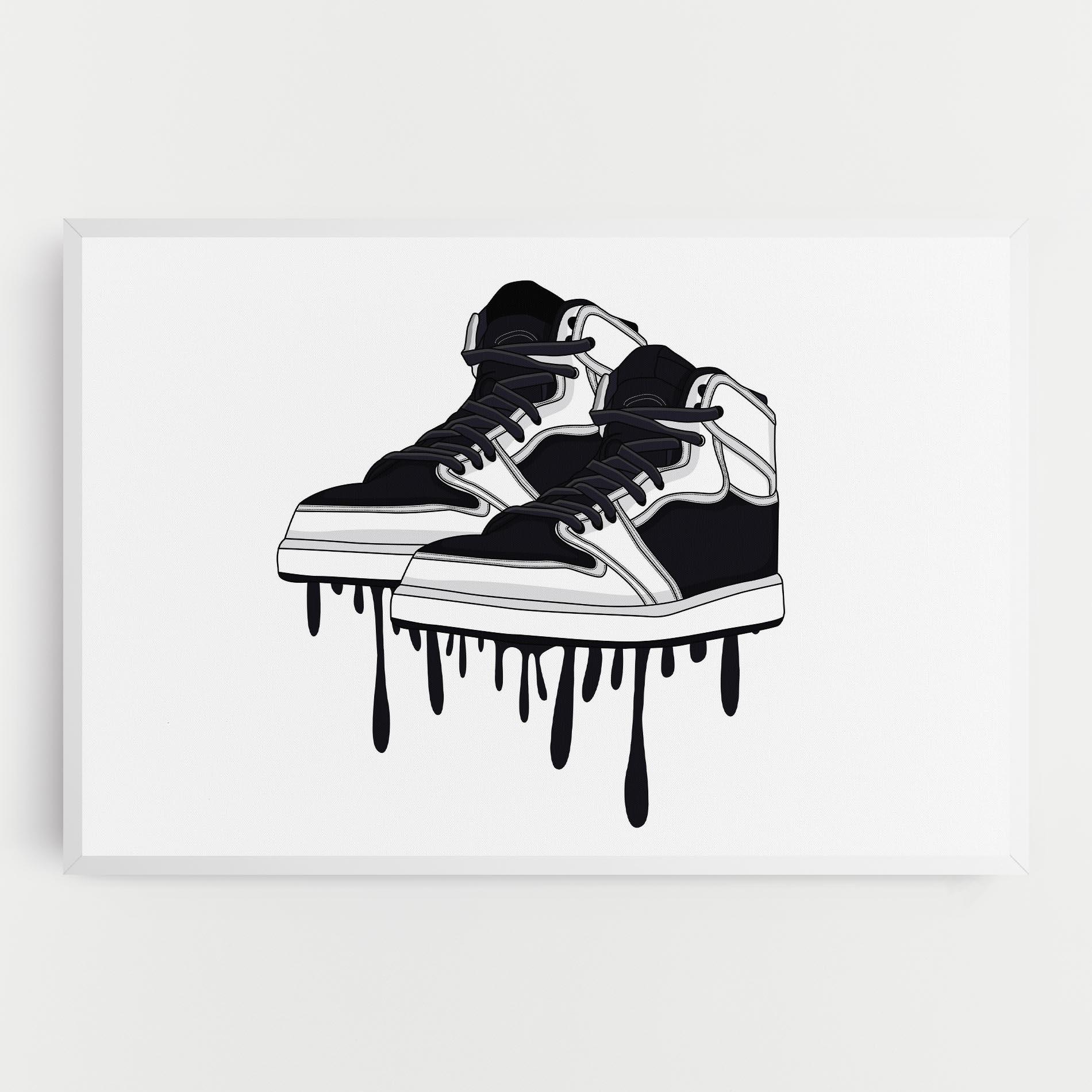 Vászonkép Black White Shoes mockup 0