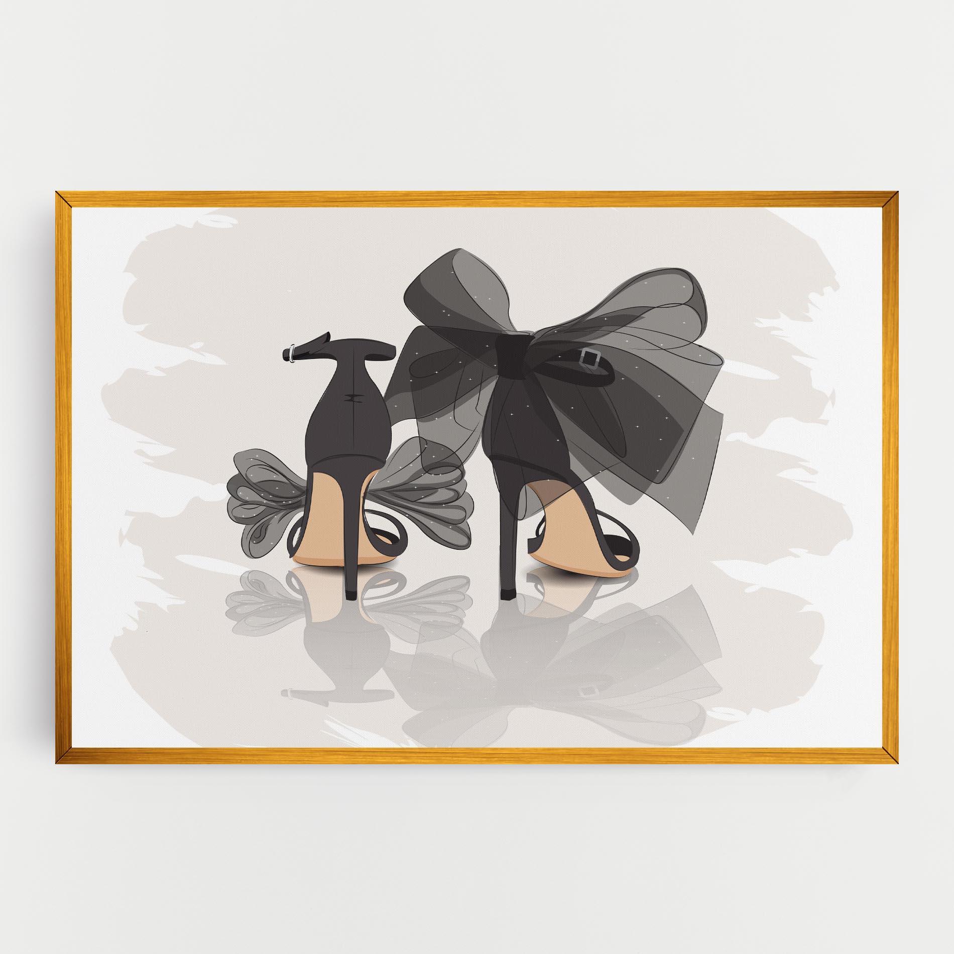 Vászonkép Black Bow Heels mockup 0