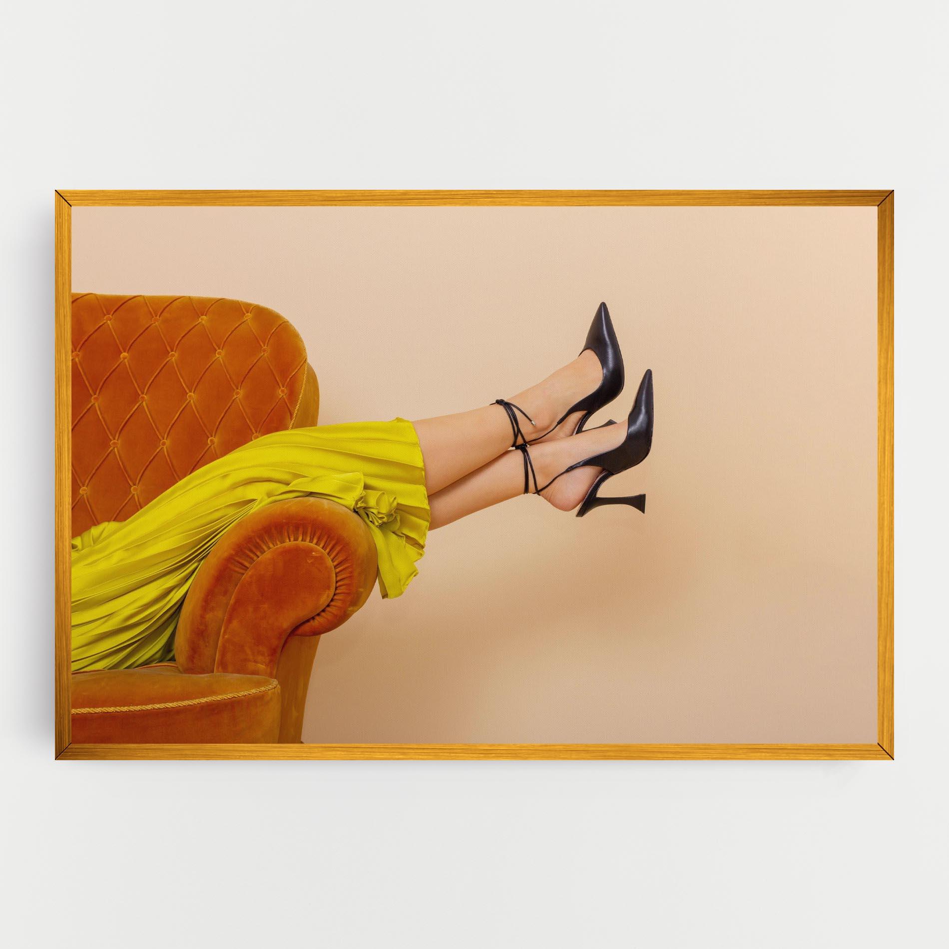 Vászonkép Black Heals On Cream mockup 0