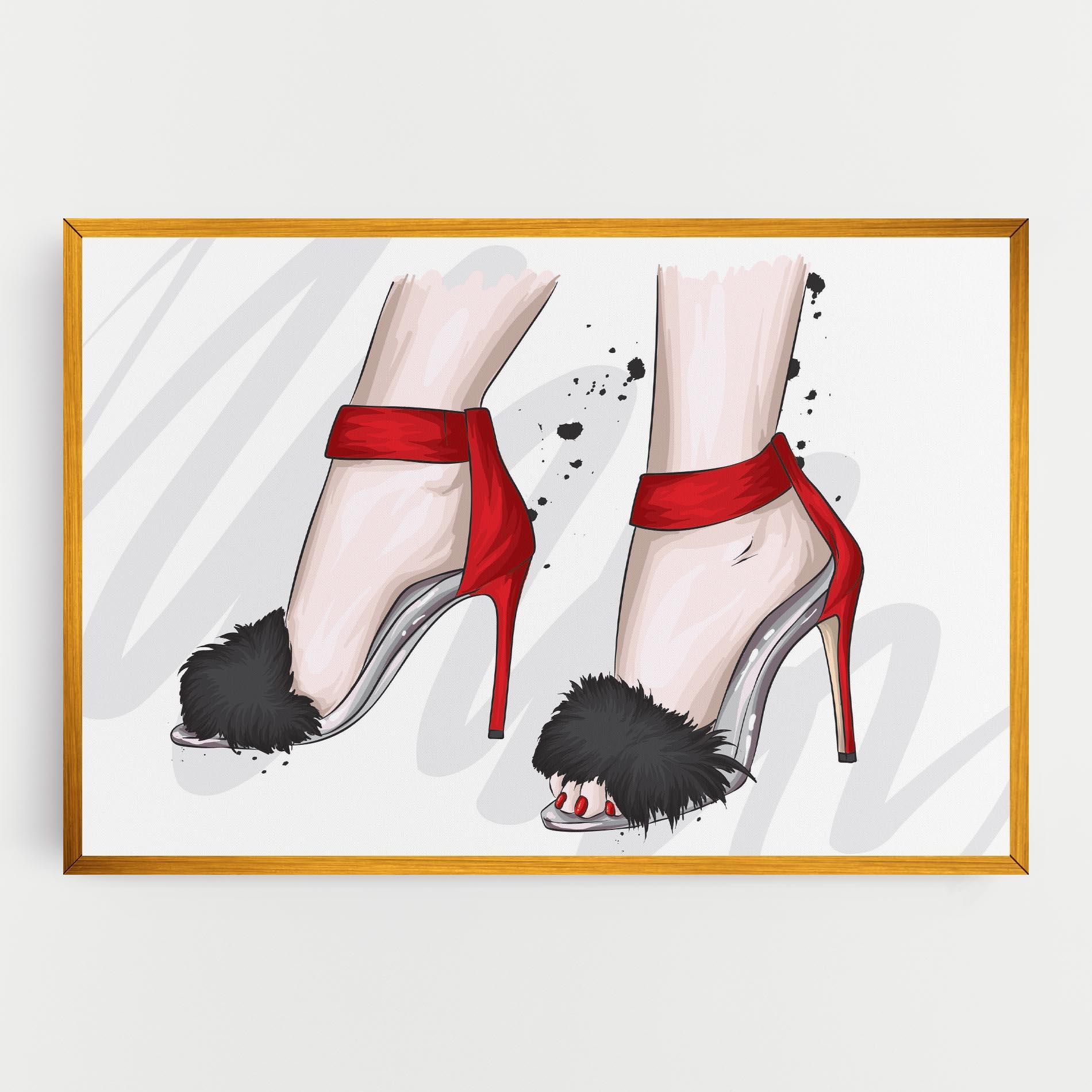 Vászonkép Black Red Heels mockup 0
