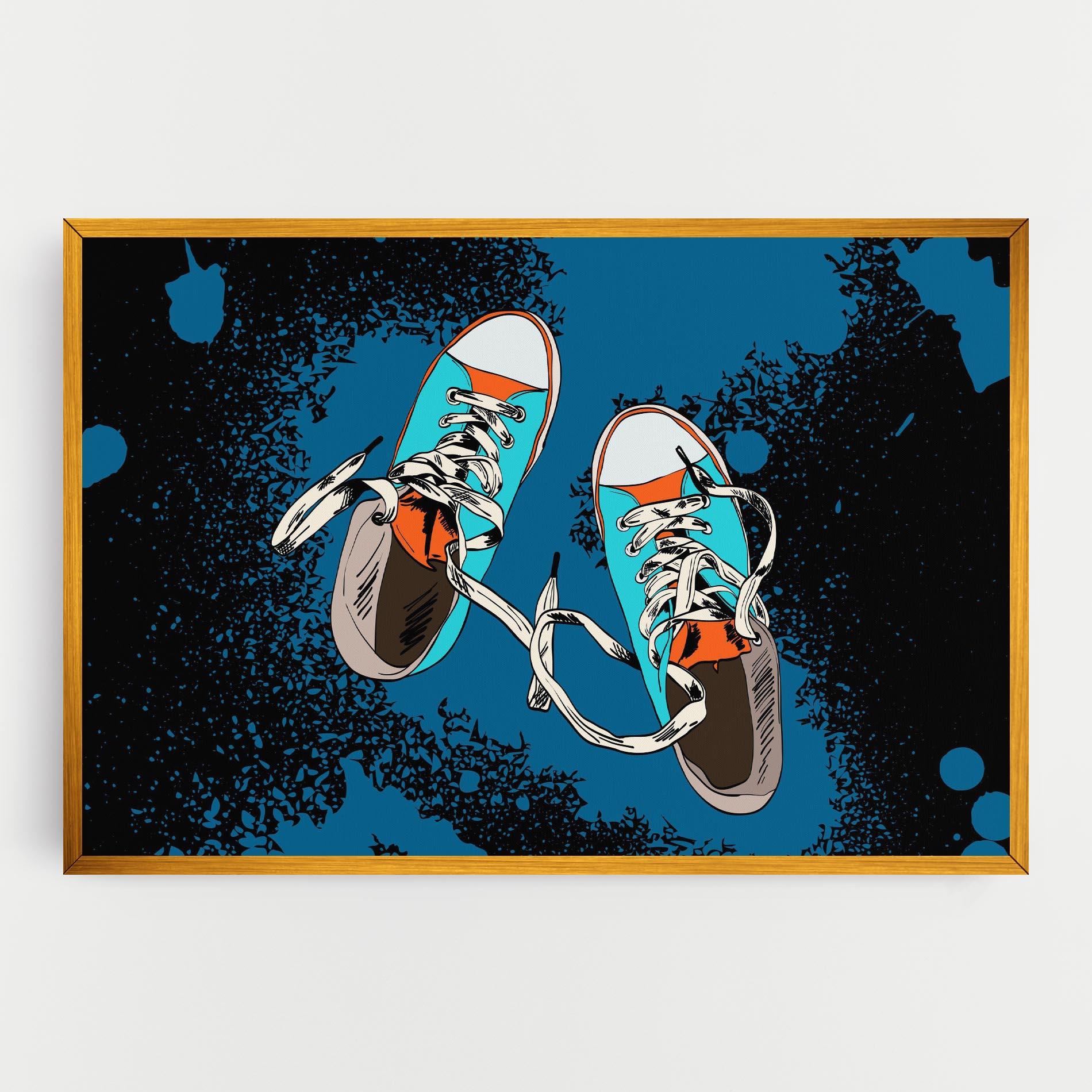 Vászonkép Blue Shoes Splash mockup 0